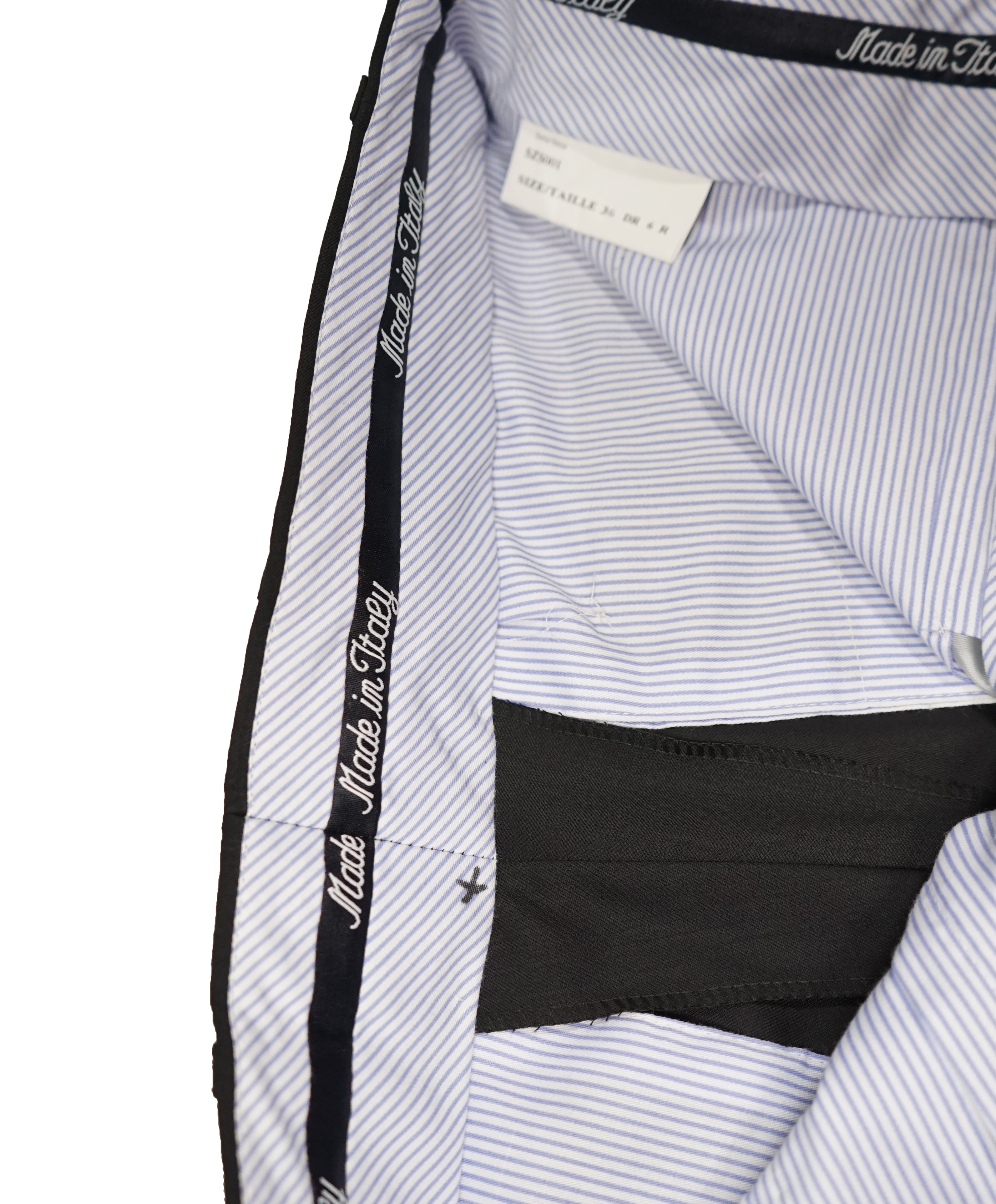 SAKS FIFTH AVENUE - Solid Black Made In Italy Dress Pants - 30W
