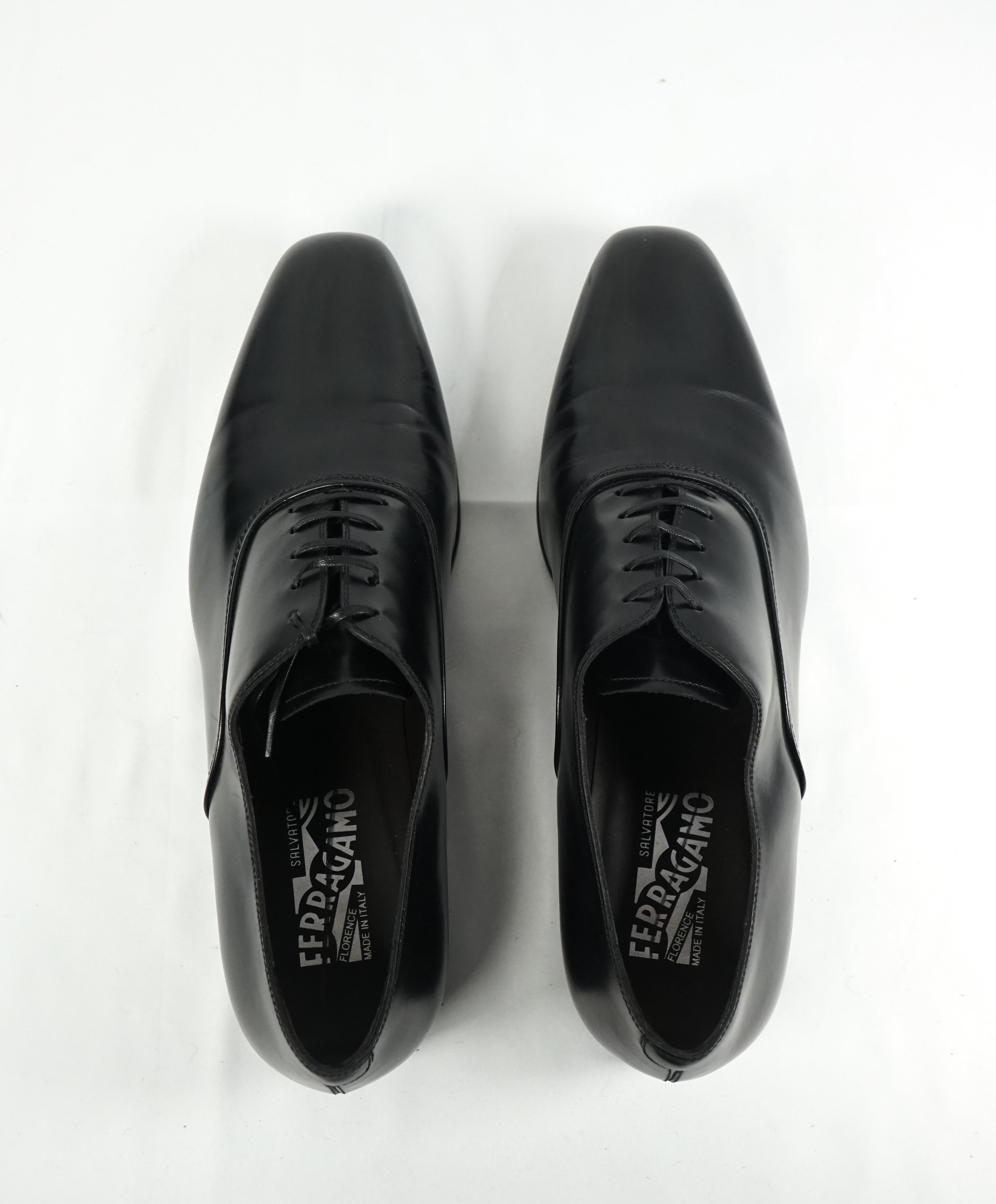 SALVATORE FERRAGAMO - “Dunn” Fedele style Black Oxford W Rubber Sole - 10 EE