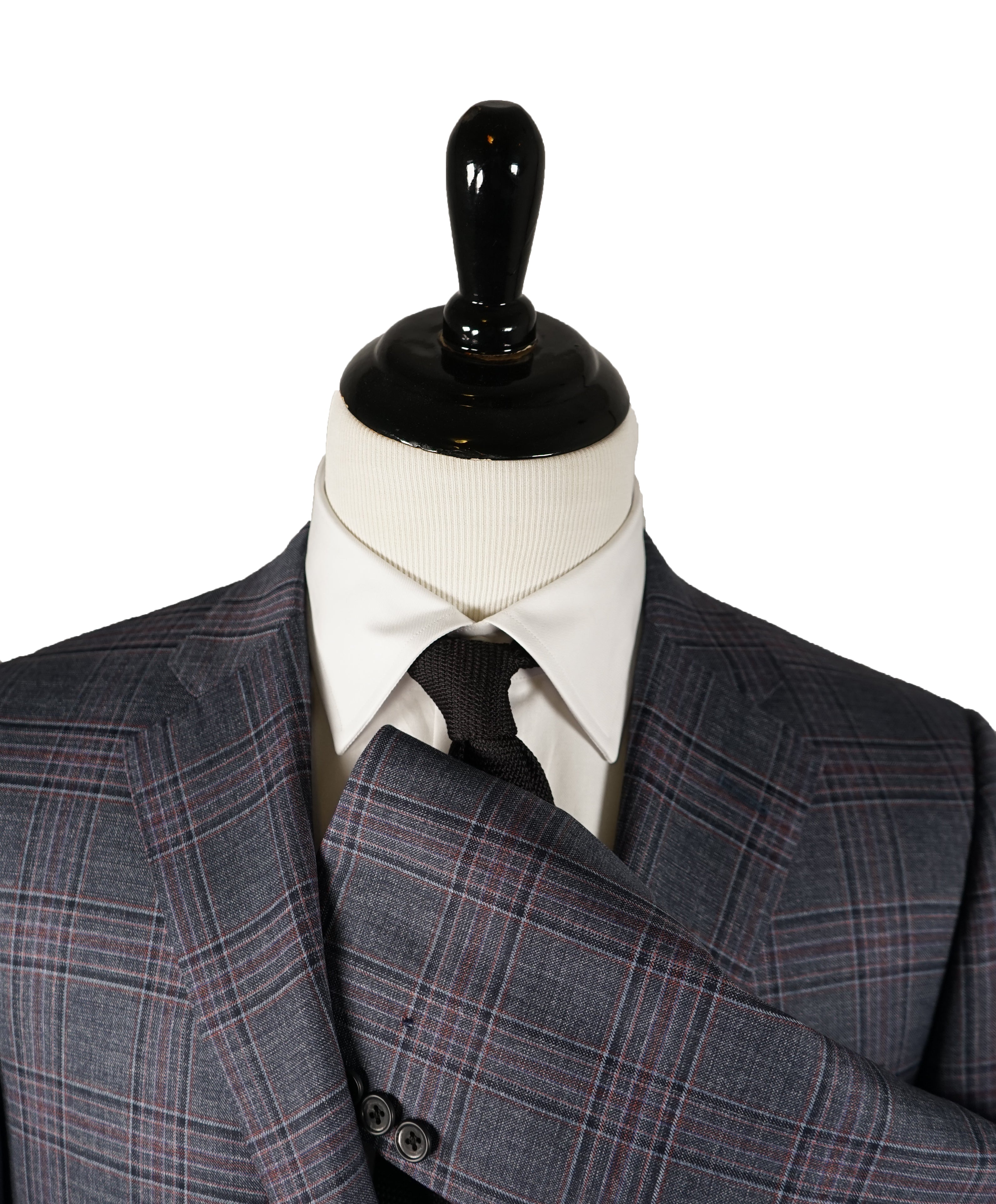 SAMUELSOHN - 2-Button Bold Plaid Gray Pink & Burgundy Blazer - 42R