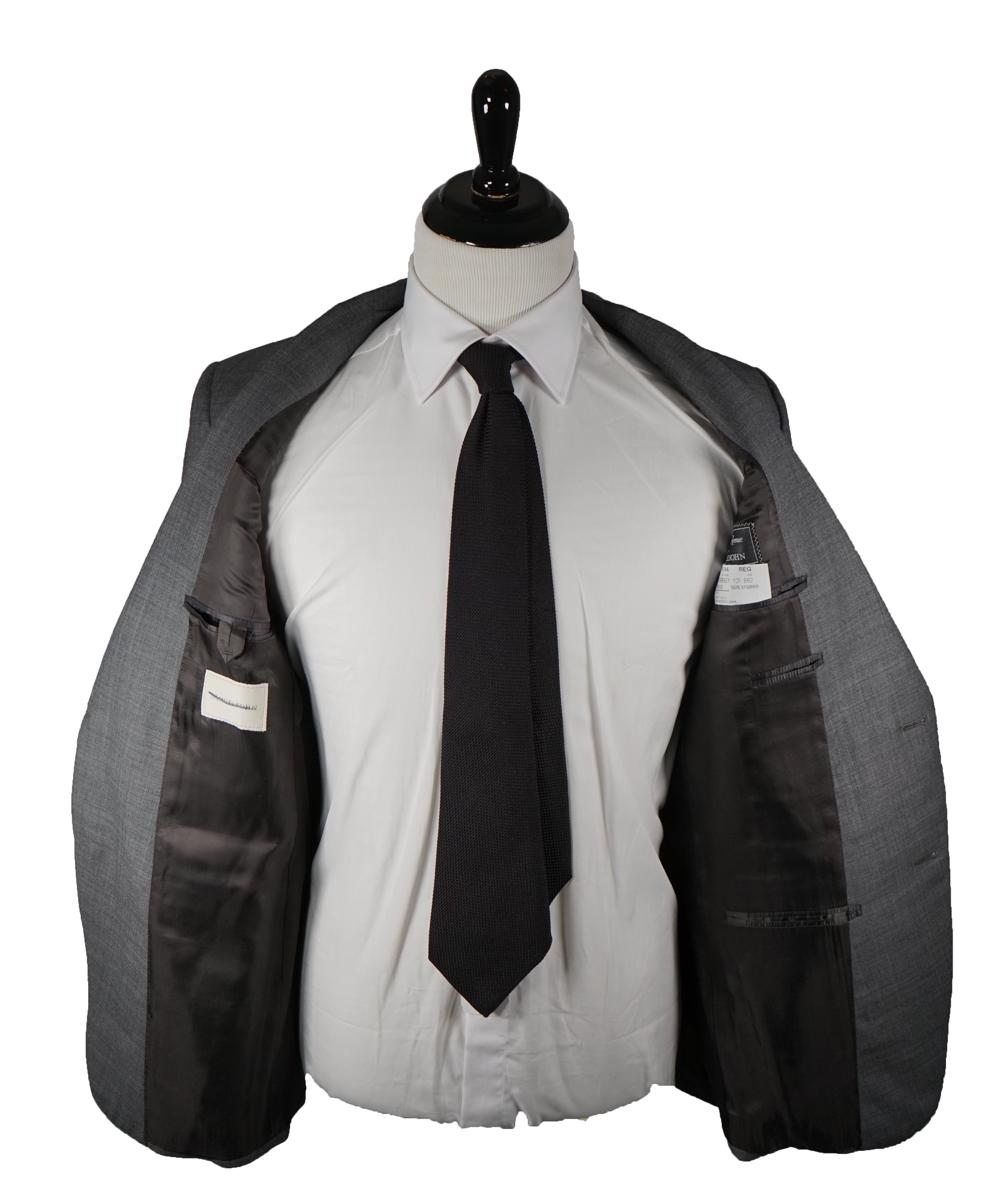 SAMUELSOHN - Super 120’s Medium Gray Textured Pattern Suit - 40R