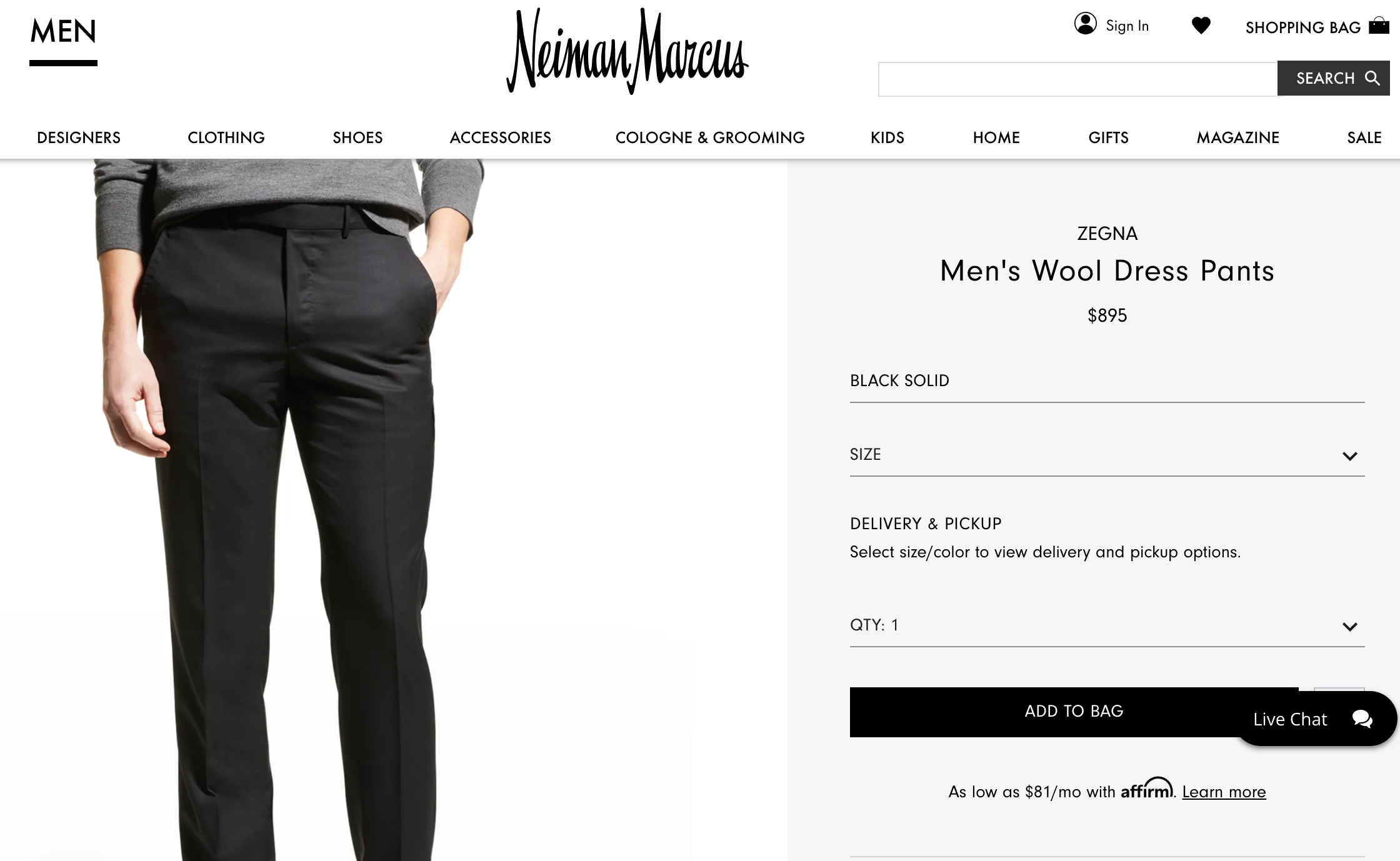 ERMENEGILDO ZEGNA - "NMSBLK MILA" Black Premium Dress Pants - 40W (58EU)