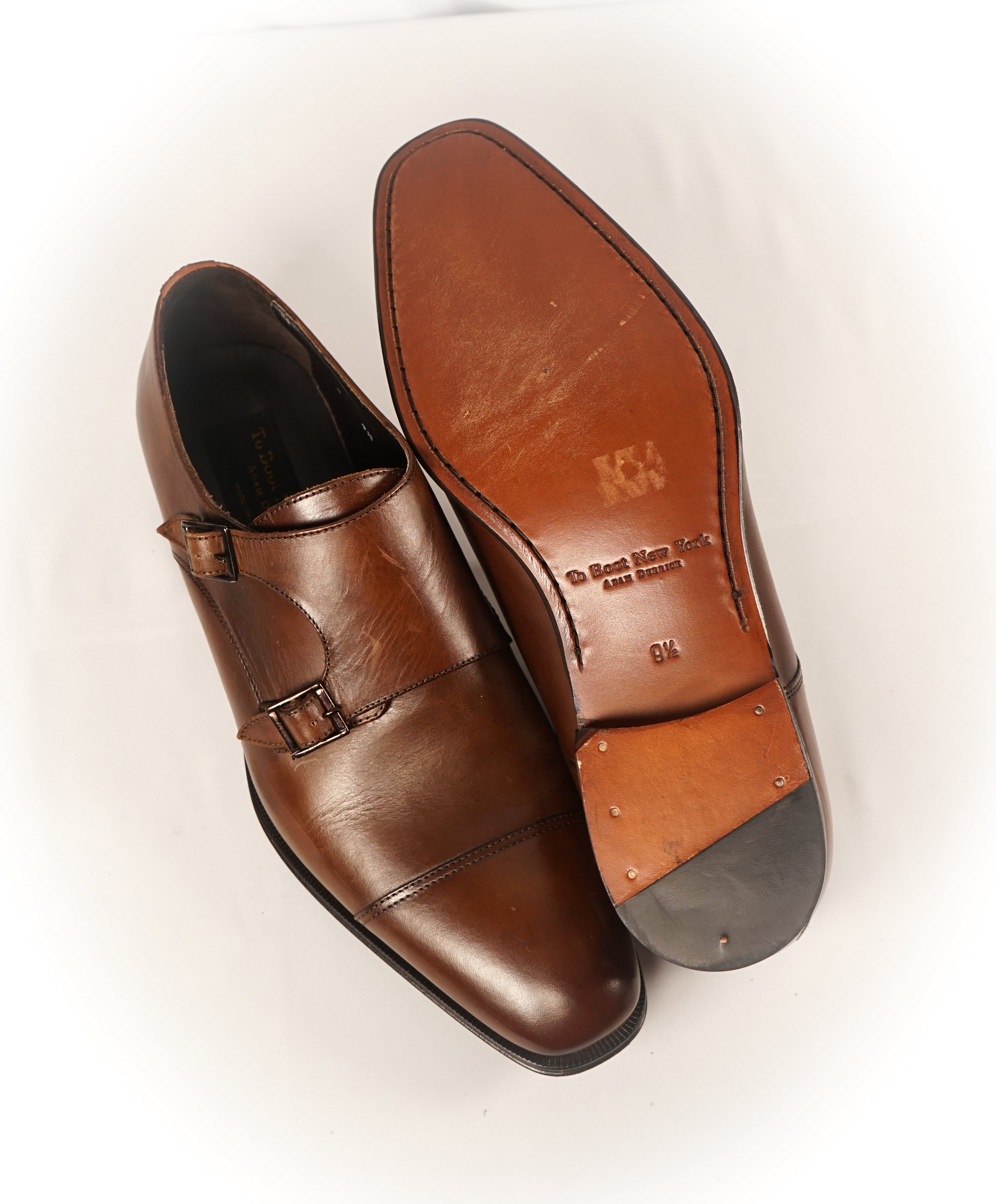 TO BOOT NEW YORK - “Grant” Double Monk Strap Loafers Brown Loafers - 9.5