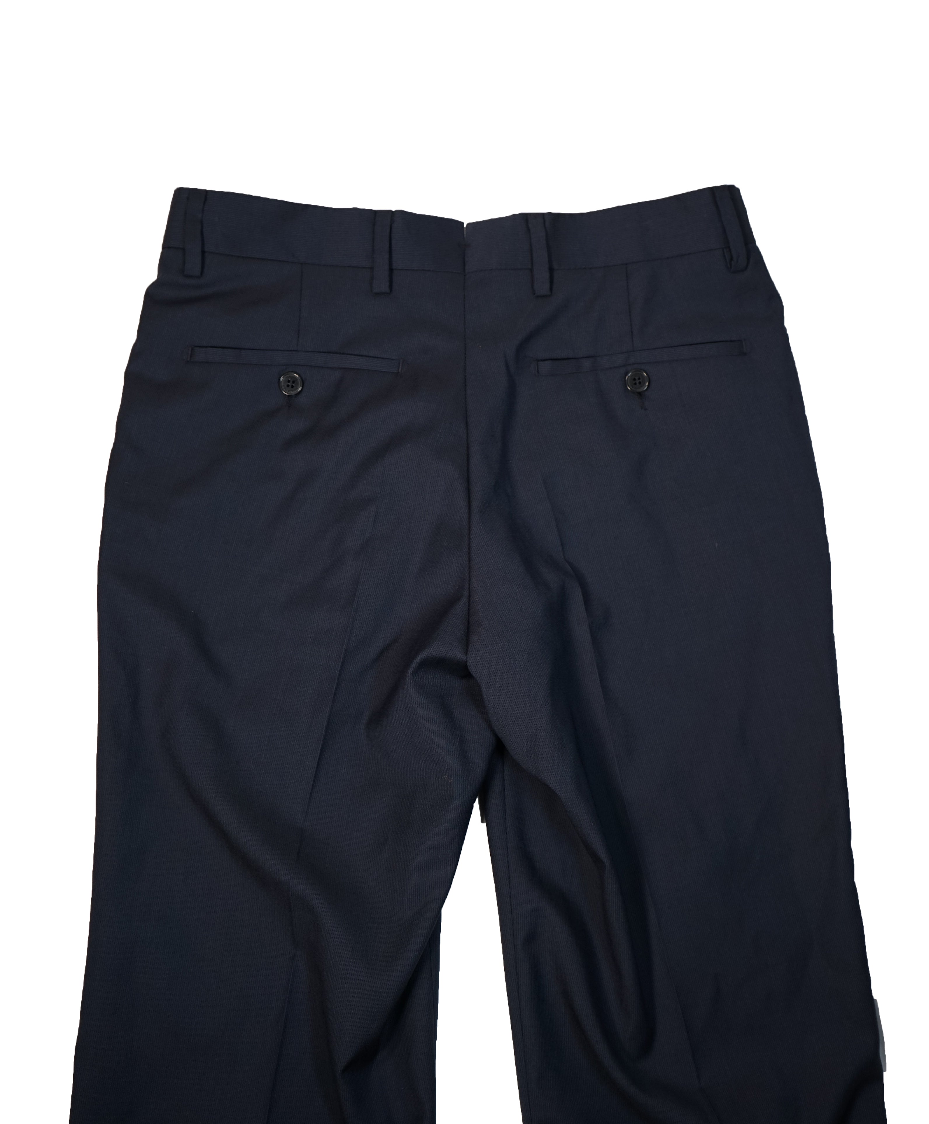 VERSACE COLLECTION - Flat Front Navy Micro Stripe Dress Pants - 30W