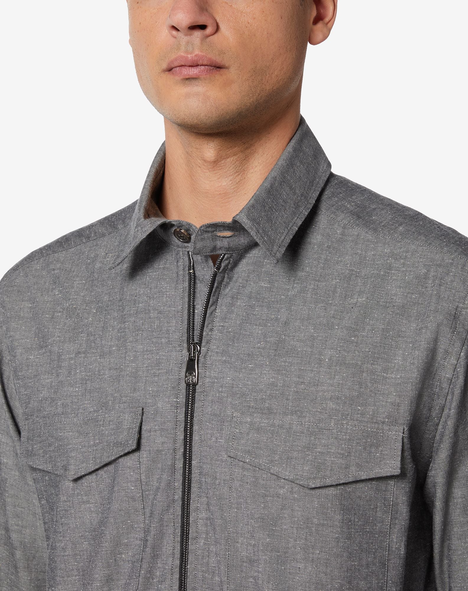 $595 CORNELIANI - Cotton Gray Circle Shirt Jacket Coat - 42 US (52EU) Large