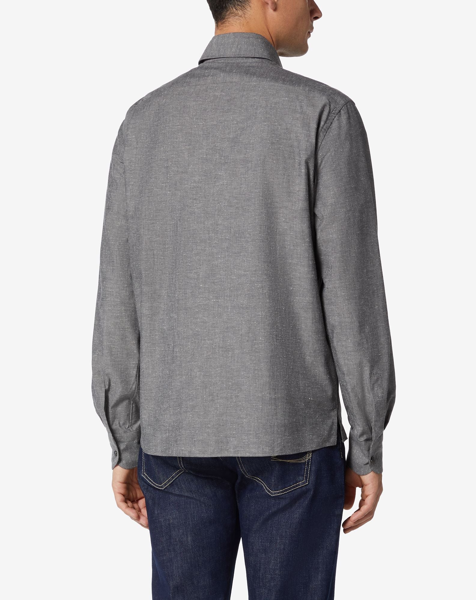 $595 CORNELIANI - Cotton Gray Circle Shirt Jacket Coat - 42 US (52EU) Large