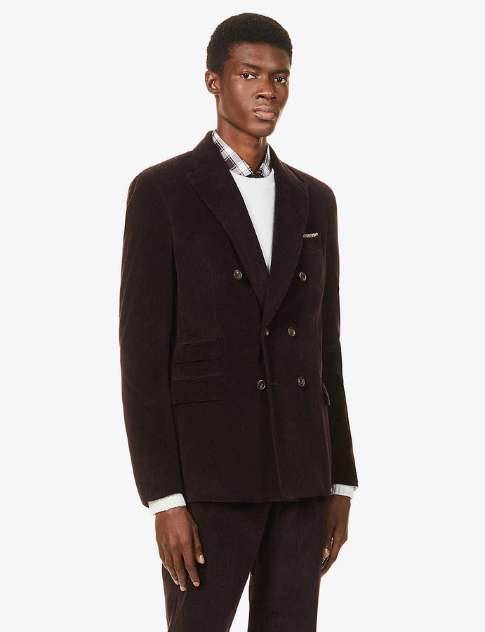 ELEVENTY - By ERMENEGILDO ZEGNA "CASHMERE CORDUROY" Brown Suit - 40 US