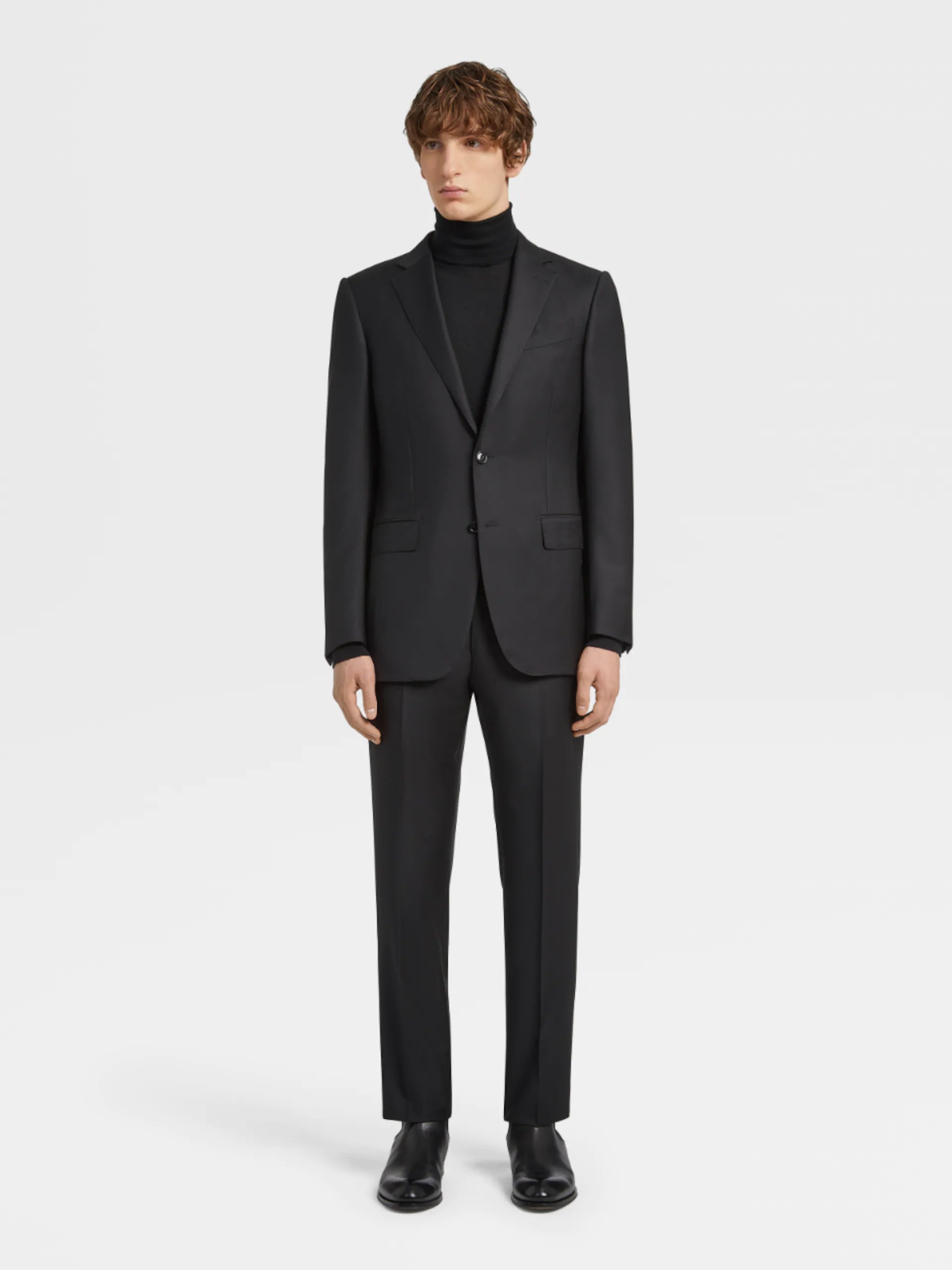 $3,995 ERMENEGILDO ZEGNA -"TROFEO" MILANO Black CLOSET STAPLE Suit - 42R