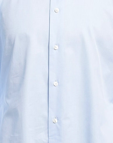 $550 ERMENEGILDO ZEGNA - Light Blue Button Down Spread Collar Shirt - M