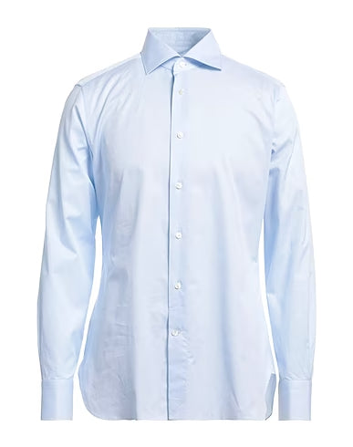 $550 ERMENEGILDO ZEGNA - Light Blue Button Down Spread Collar Shirt - M