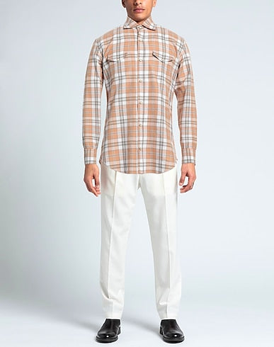 $495 ELEVENTY - *SNAP FRONT*  Neutral Cotton Dress Shirt - XXL (43)