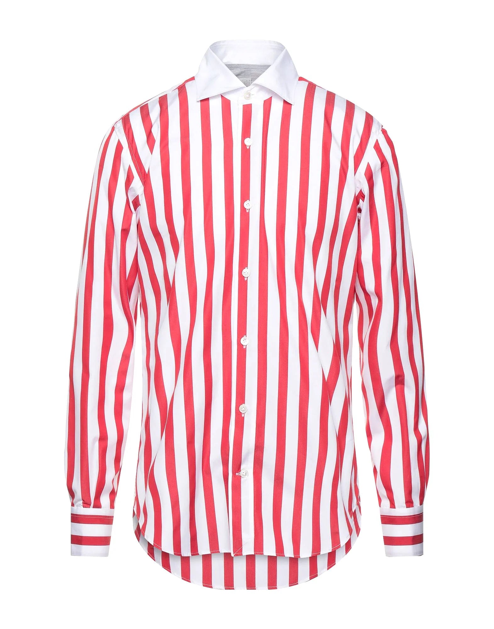 $395 ELEVENTY - Red/White *Wide Spread Contrast Collar* Button Dress Shirt - M
