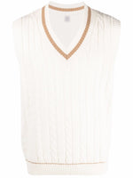 $545 ELEVENTY - Cable Knit WOOL/CASHMERE *CRICKET* Sweater Vest - Large