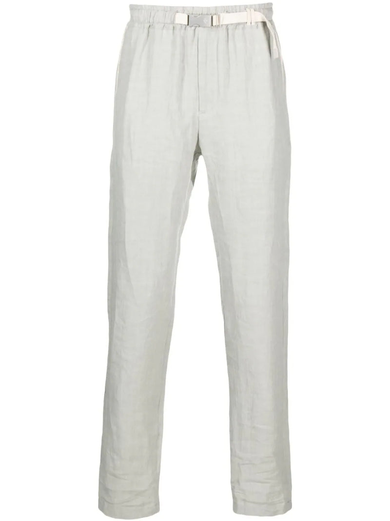 $795 ELEVENTY - Baby Blue LINEN Belted Ivory Tipped Casual Pants - 33W