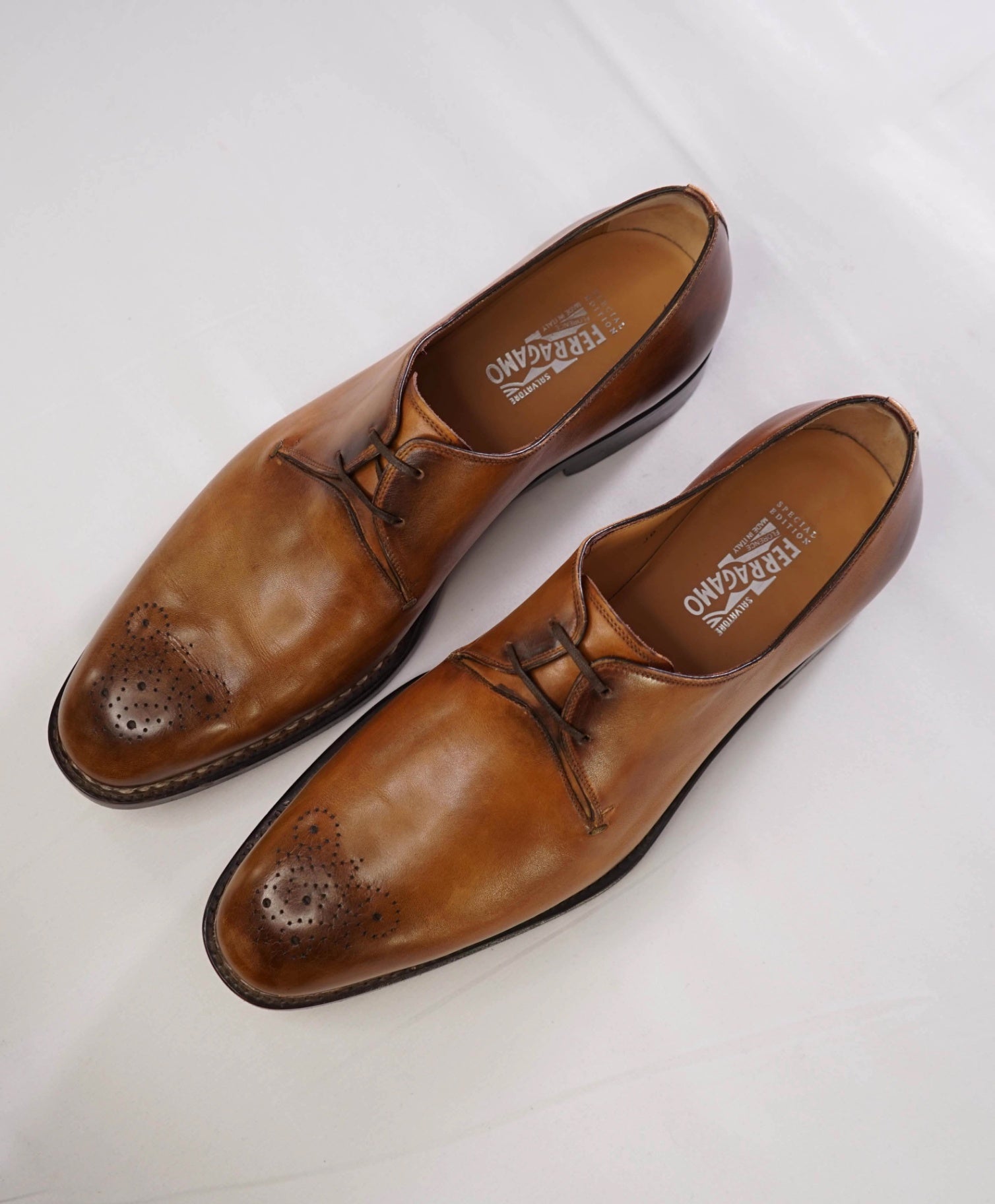 $1,595 Salvatore Ferragamo *Special Edition* TRAMEZZA Brown Oxford 12 D