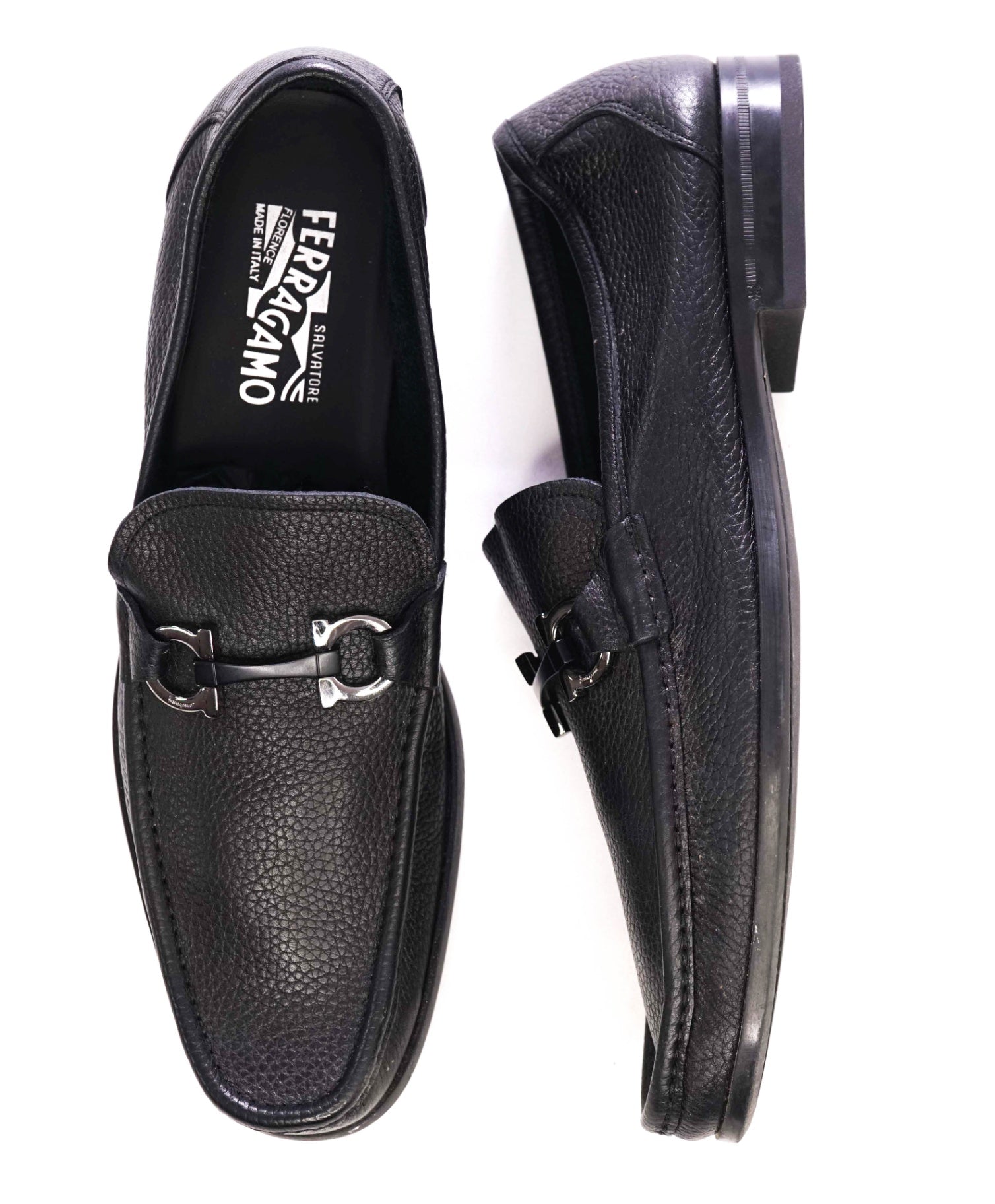 Salvatore Ferragamo *GRANDIOSO* Black Leather Loafers 11.5 D