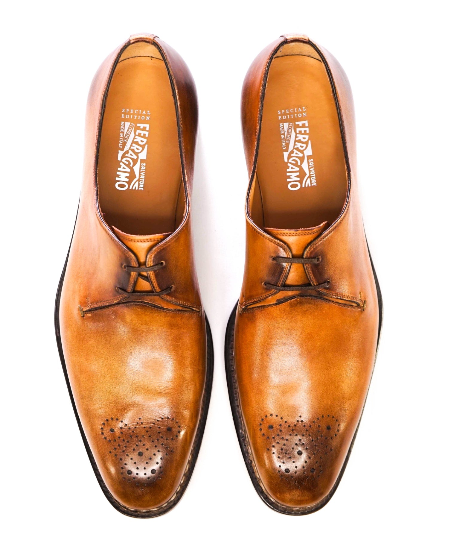 $1,595 Salvatore Ferragamo *Special Edition* TRAMEZZA Brown Oxford 12 D