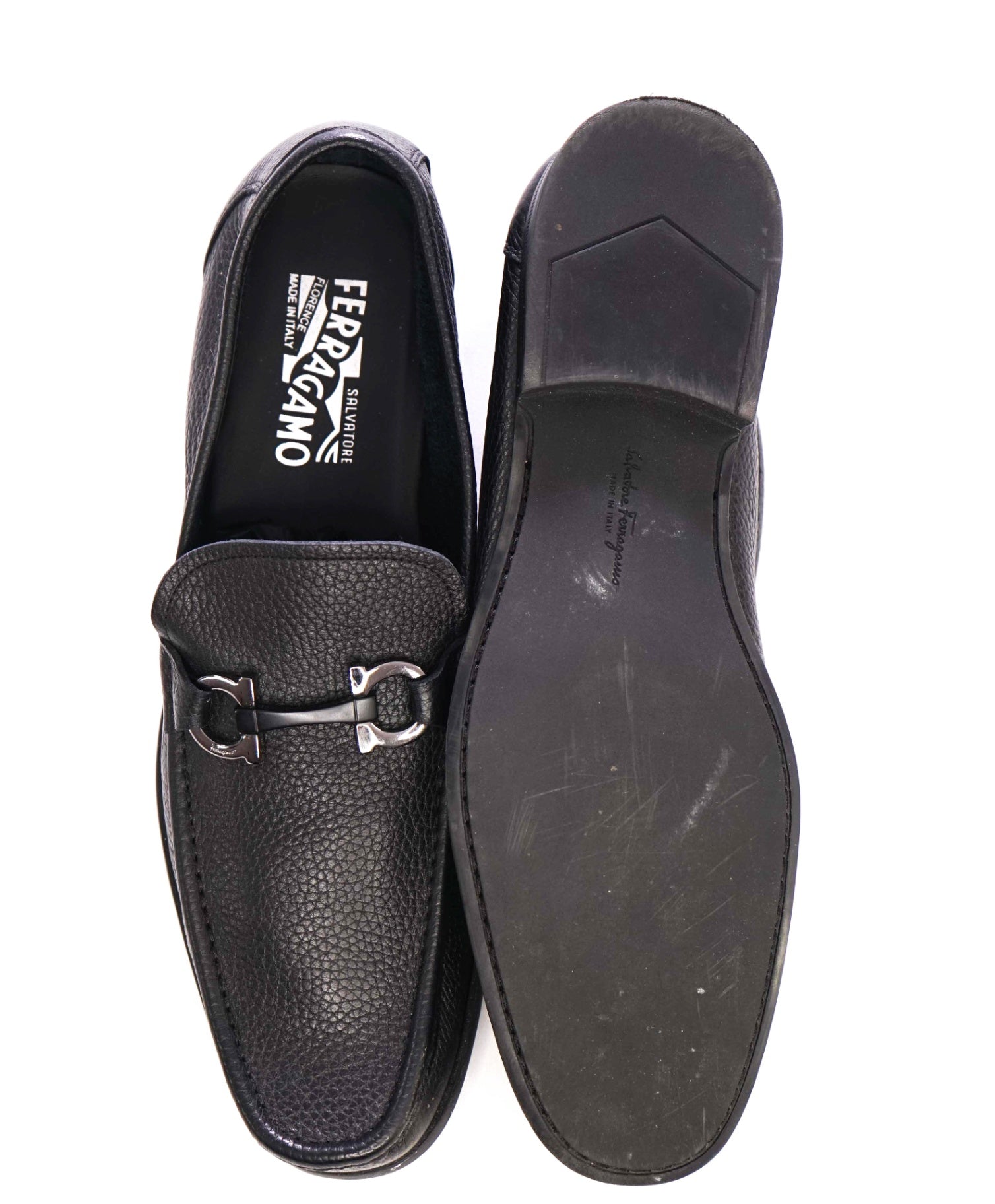 Salvatore Ferragamo *GRANDIOSO* Black Leather Loafers 11.5 D