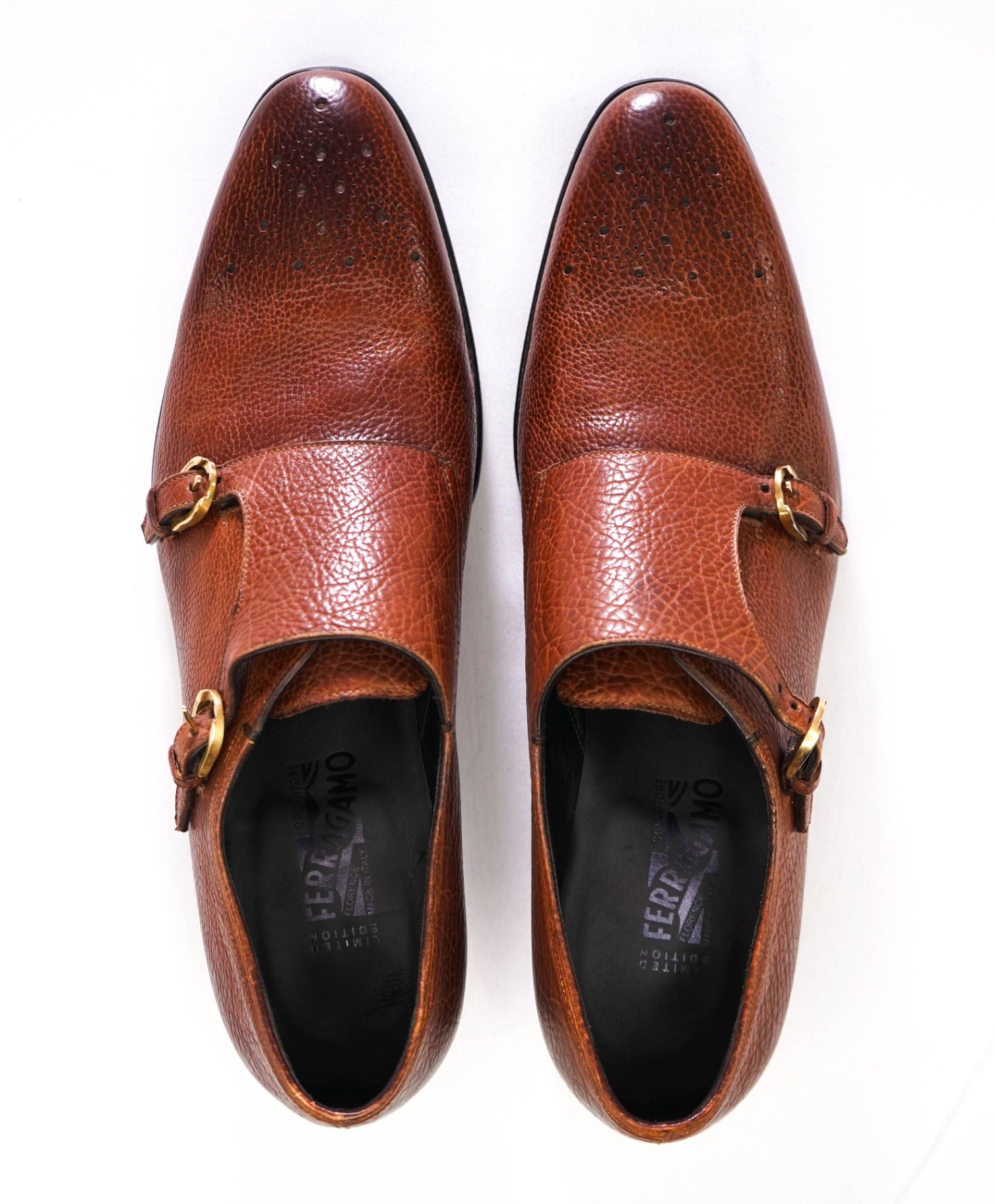 Salvatore Ferragamo Limited Edition TRAMEZZA Brown Monk straps Loafers 11 B