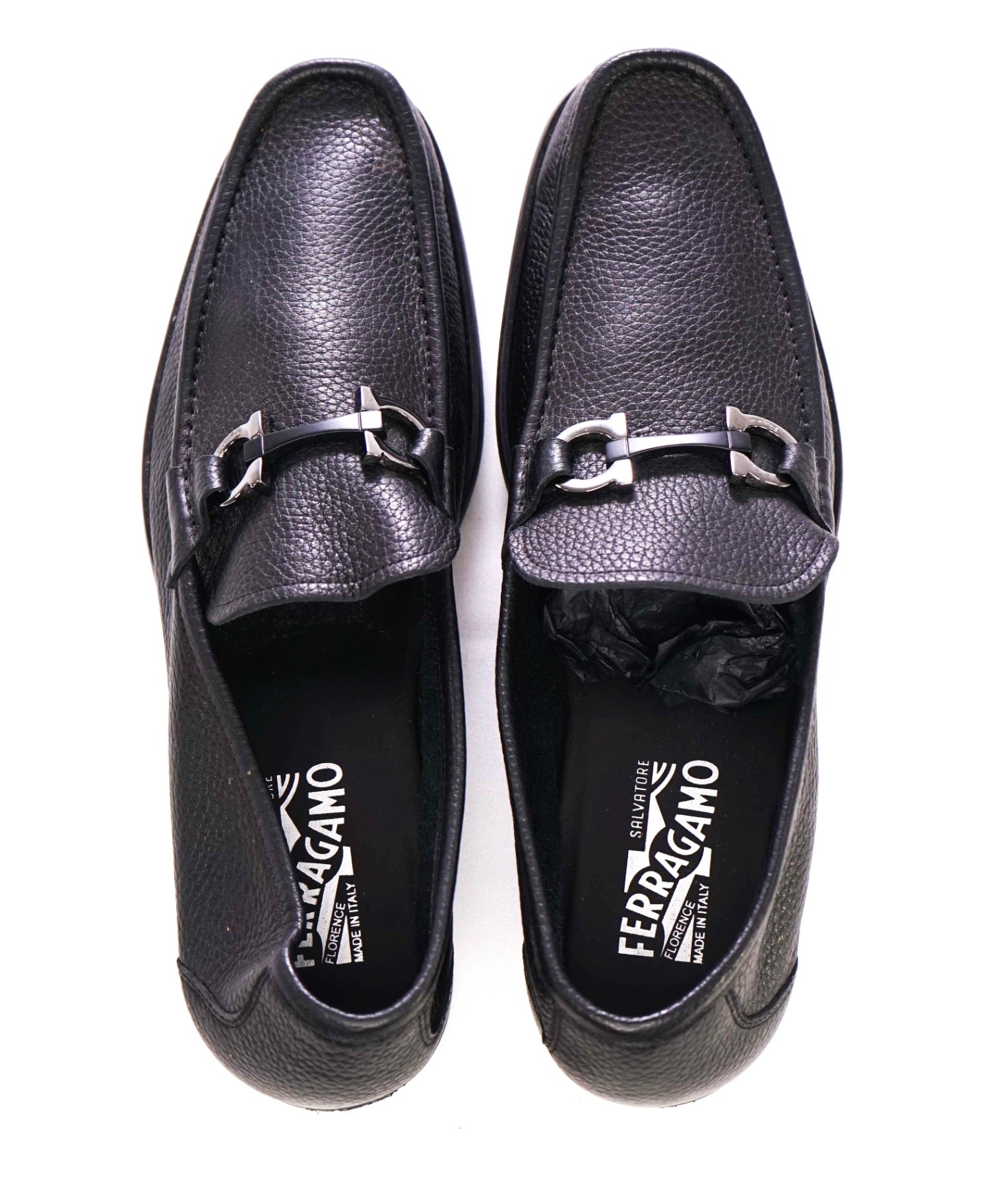 Salvatore Ferragamo *GRANDIOSO* Black Leather Loafers 11.5 D