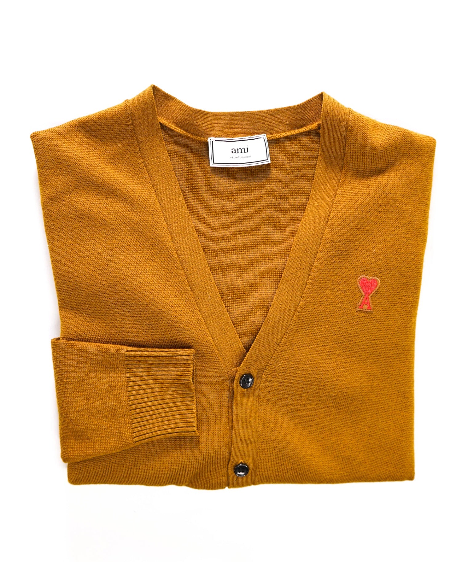 $600 Ami Solid Brown Wool Cardigan Sweater M