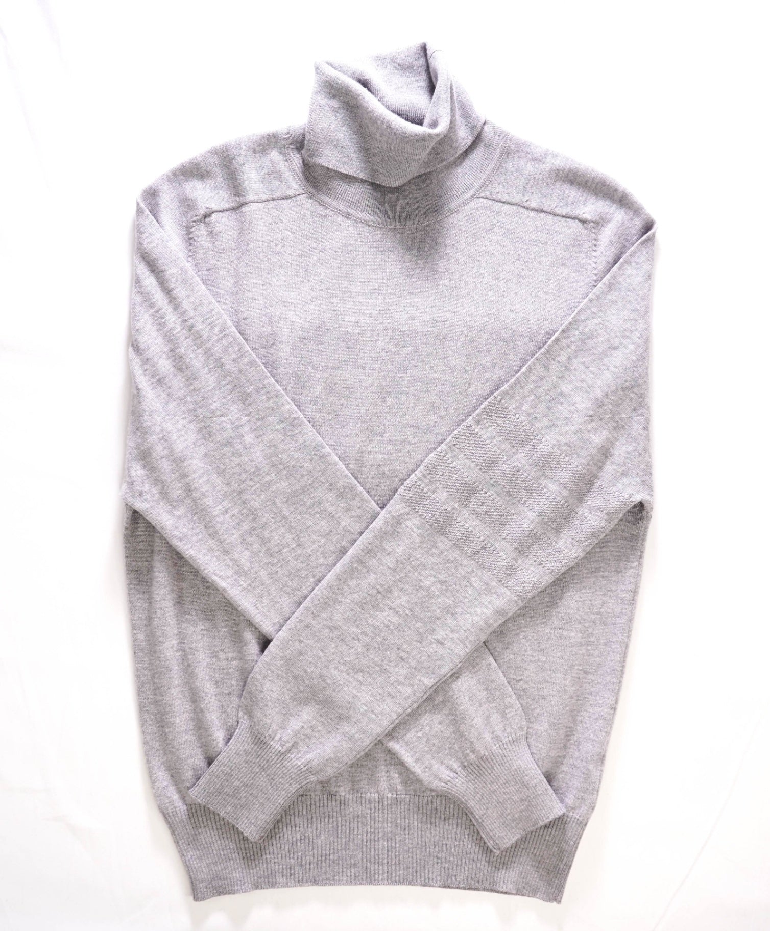 $1,590 Thom Browne 4-Bar Grey Wool Turtleneck Sweater M (sz2)