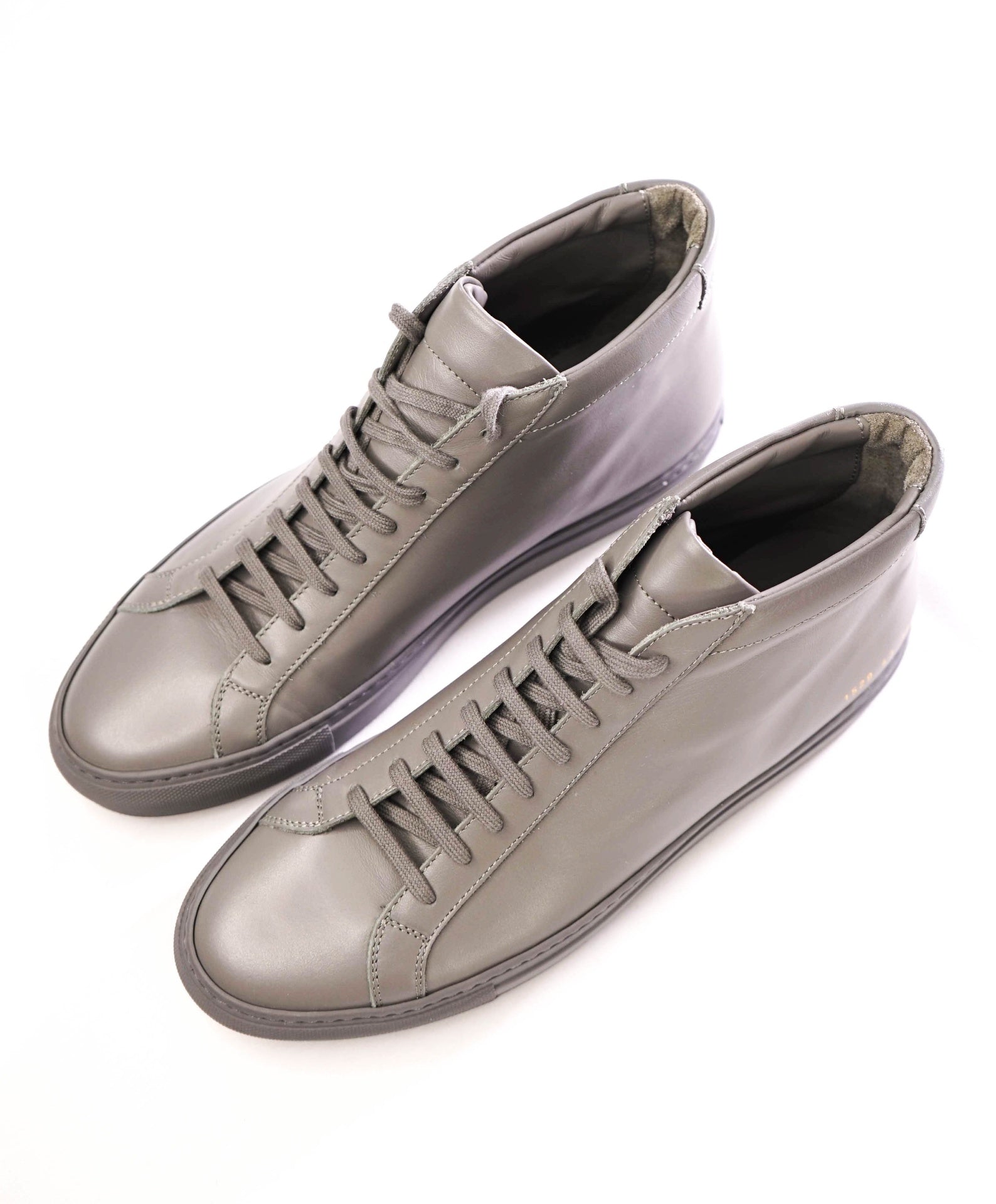 $450 Common Projects Solid Grey Hightop Sneakers Leather 10 (43EU)