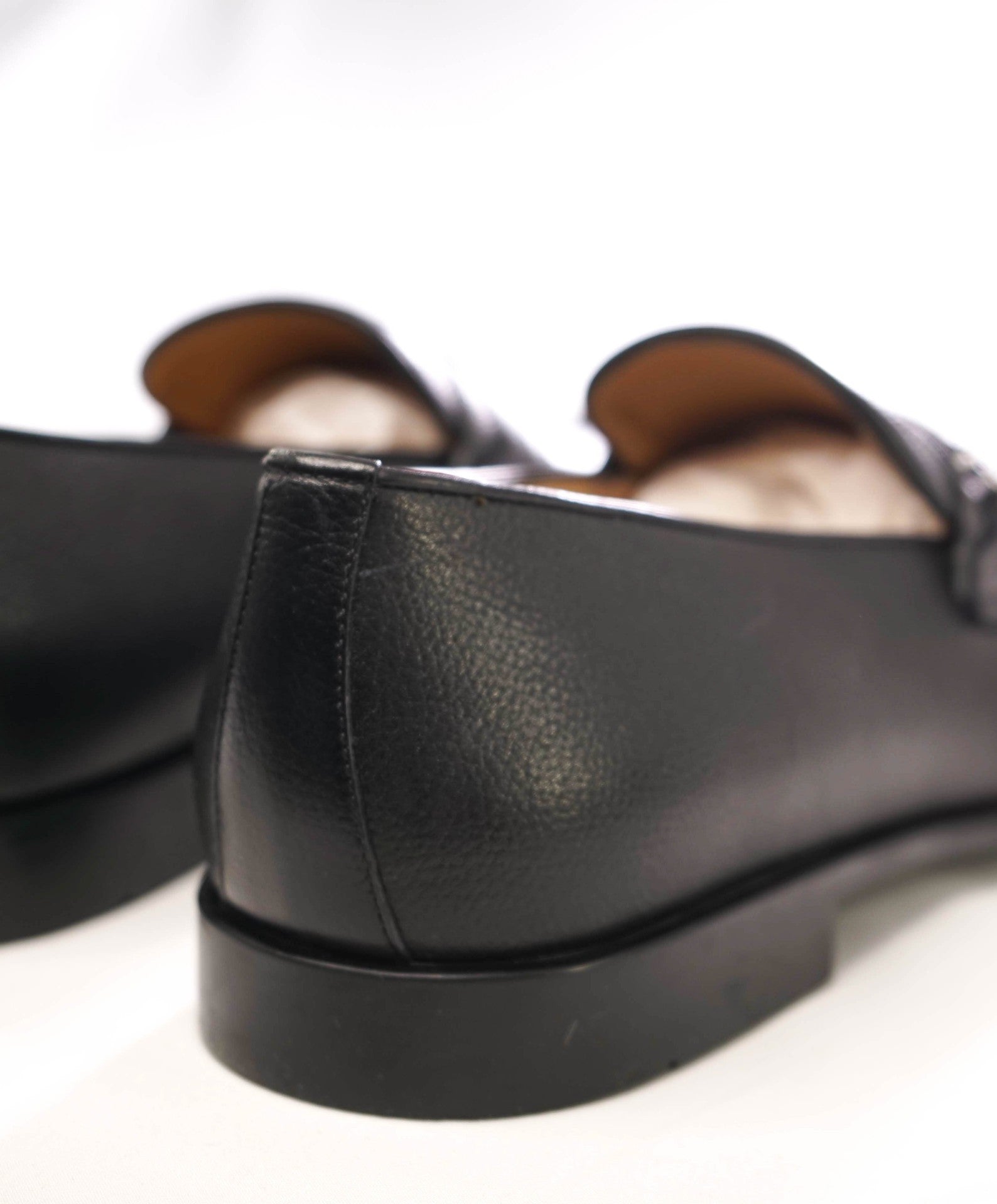 Ferragamo *DESIO* Black Textured Gancini Leather Loafer 11 E