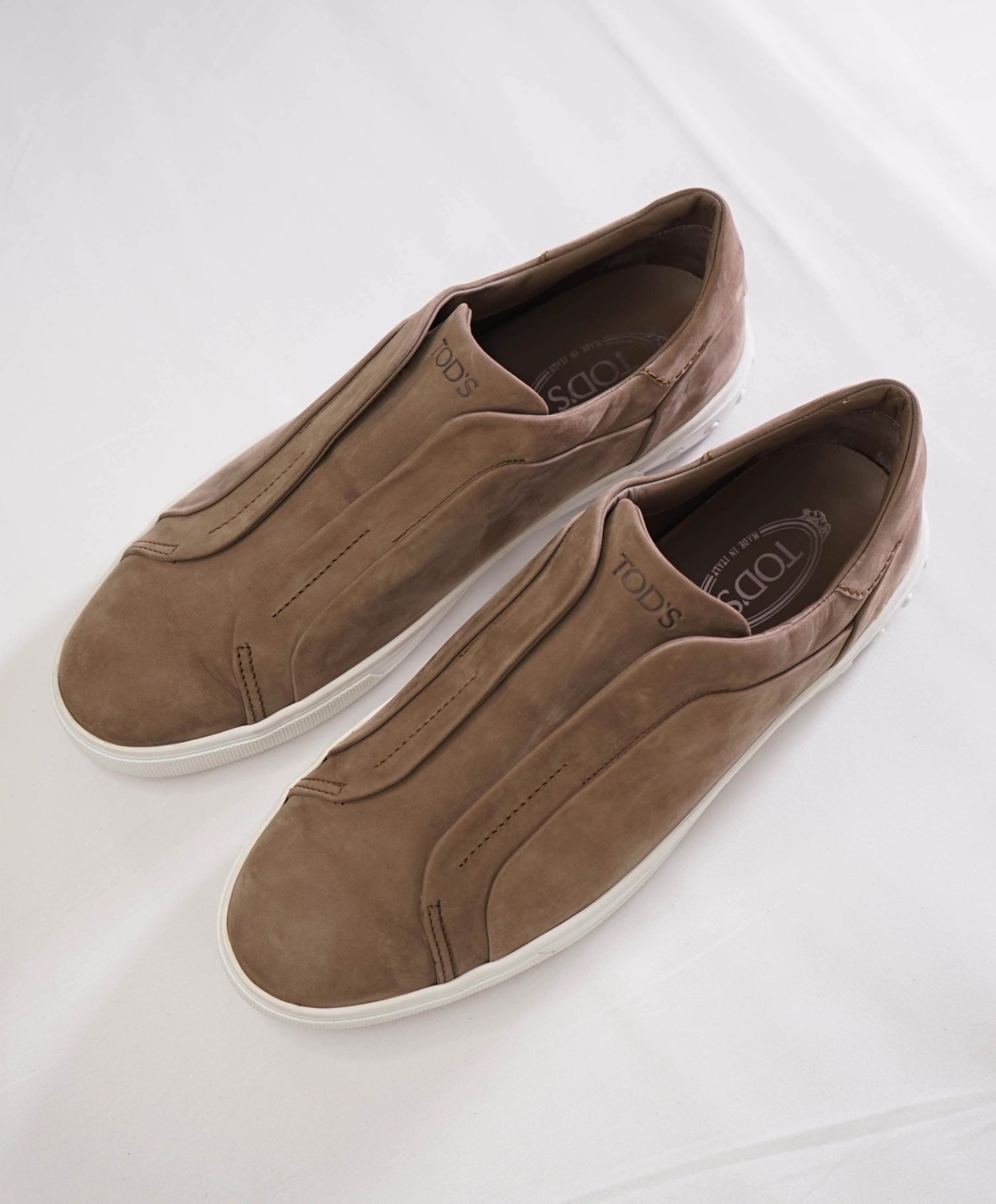 $650 Tod's Solid Brown Suede Slip On Sneaker Footwear 12US (11IT)