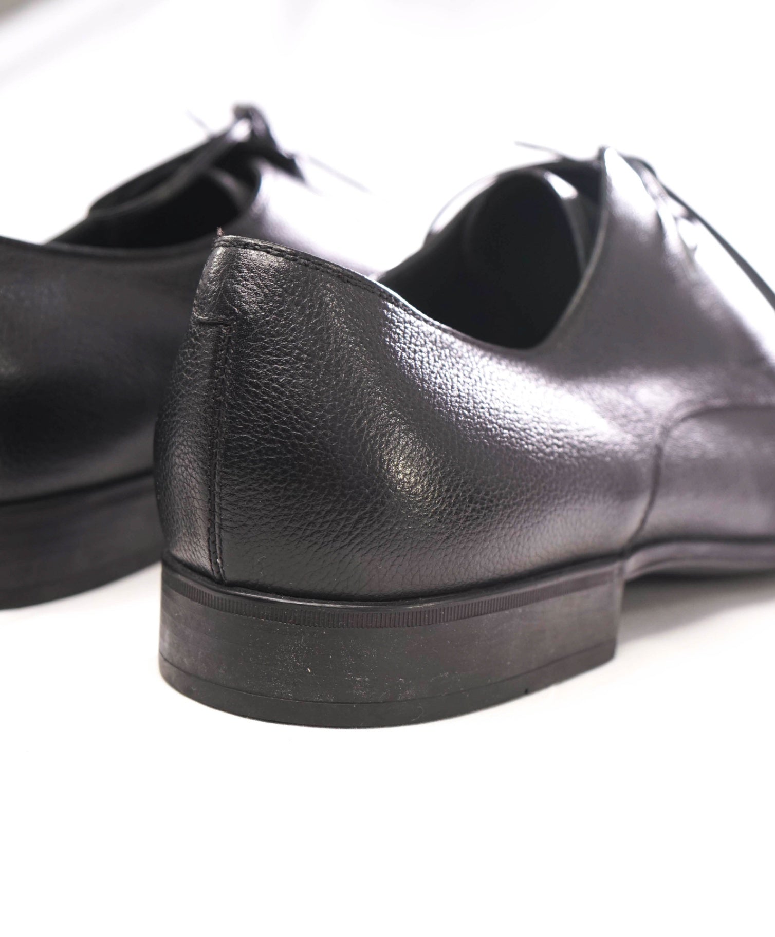 Salvatore Ferragamo Black Textured Pebbled Leather Oxfords 13 D