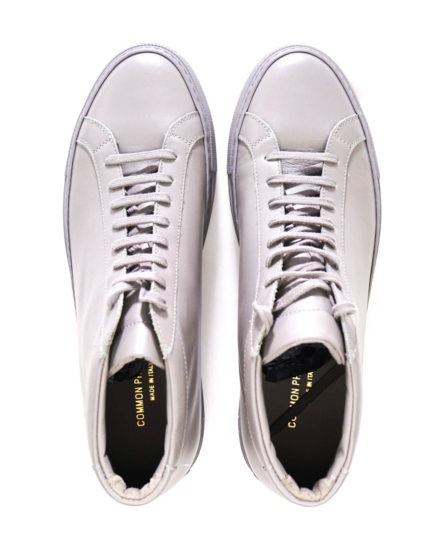 $450 Common Projects Solid Grey Hightop Sneakers Leather 10 (43EU)