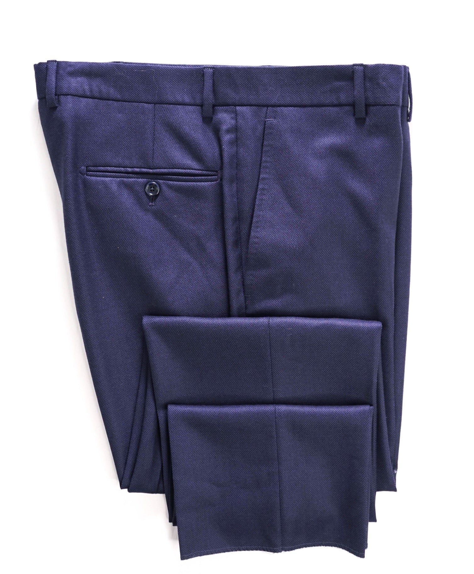 $395 Saks Fifth Avenue Navy Birdseye Wool MODERN FIT Pants 36W