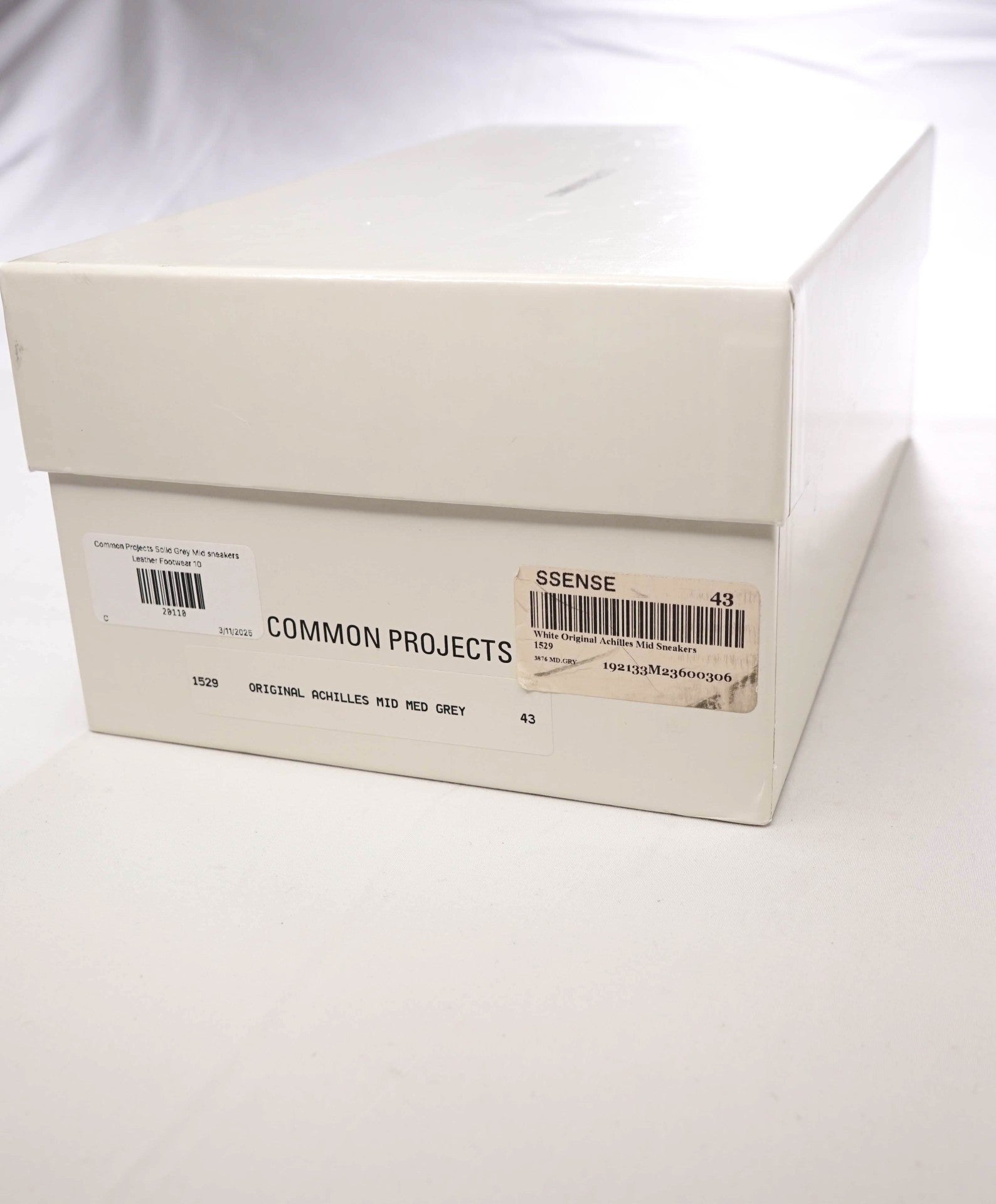 $450 Common Projects Solid Grey Hightop Sneakers Leather 10 (43EU)