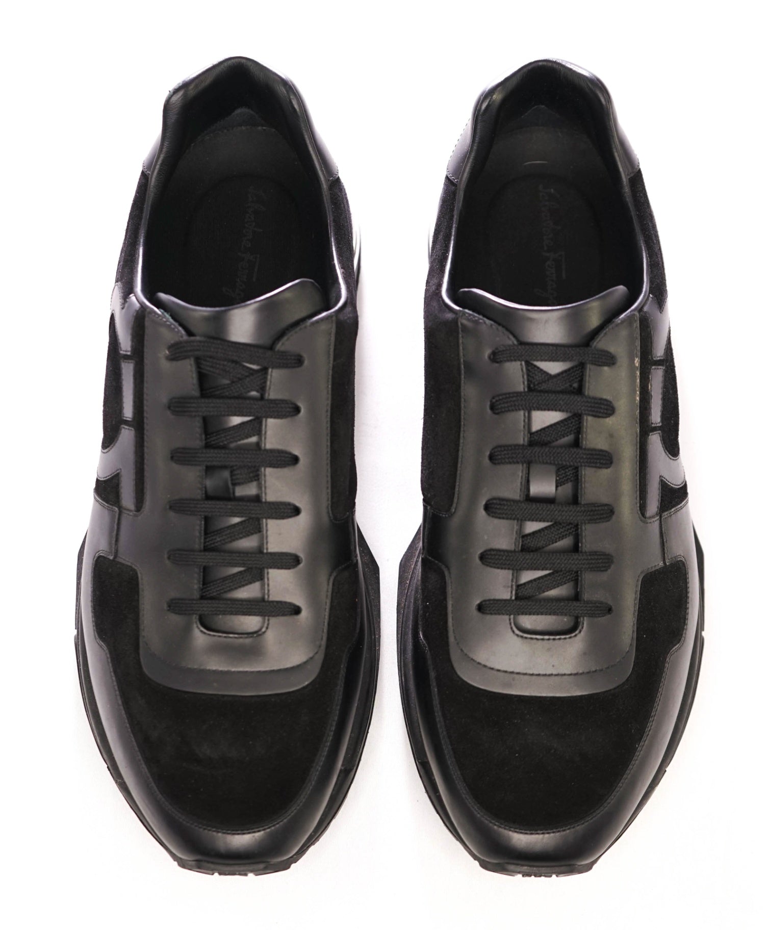Salvatore Ferragamo "BROOKLYN" Black Sneakers Leather/Suede 13 M