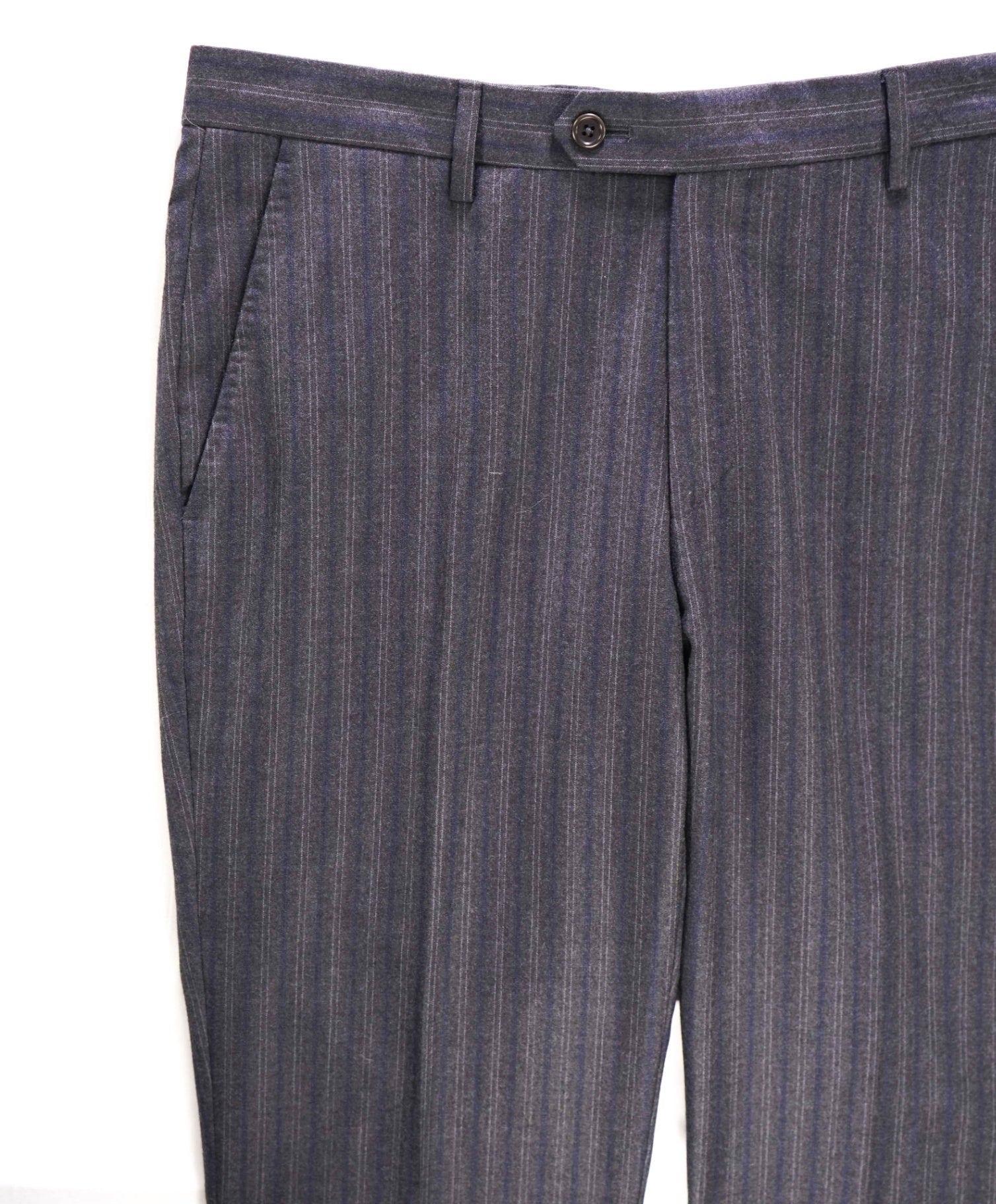 $395 Saks Fifth Avenue Grey Stripe MODERN FIT Wool Pants 34W