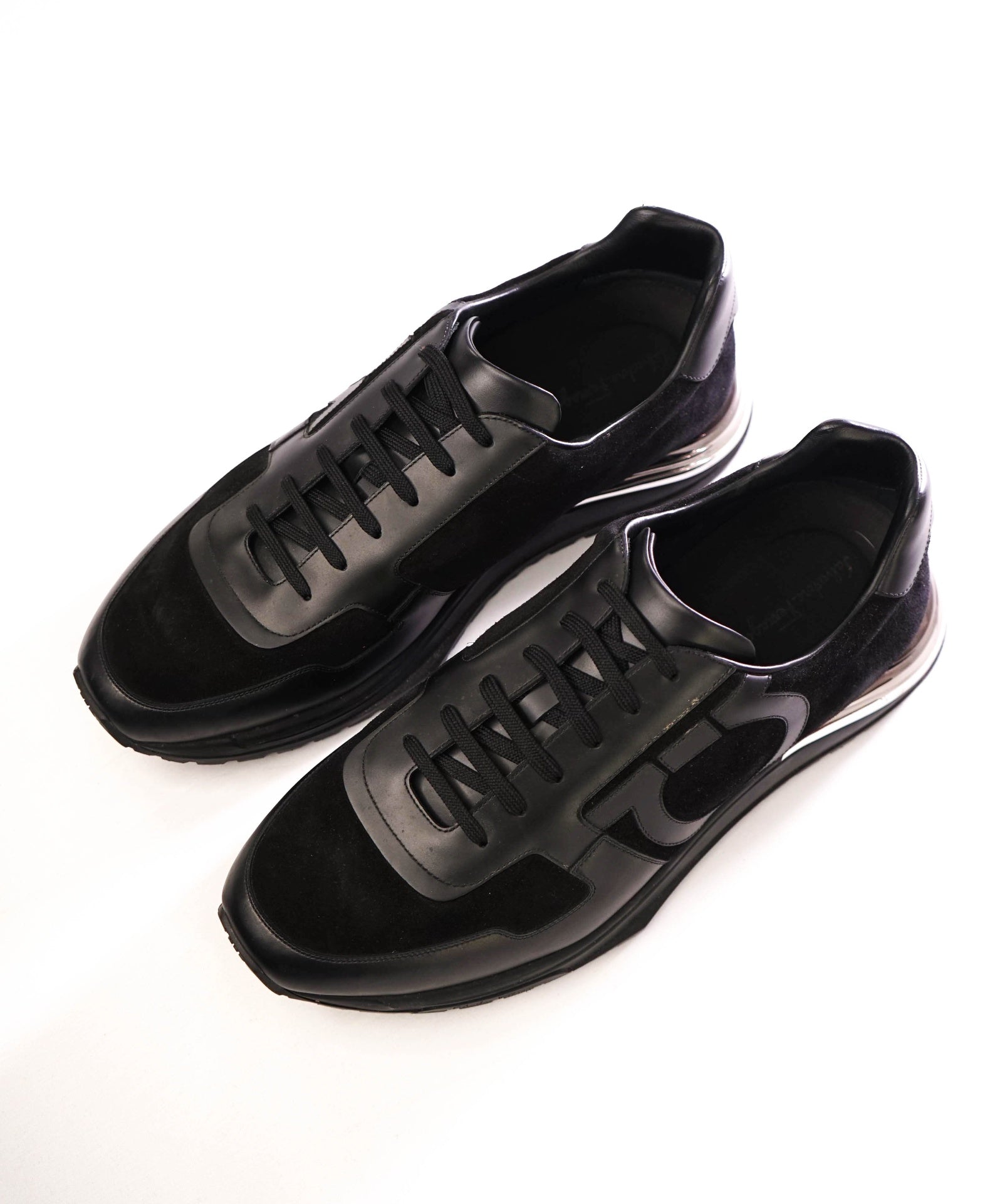 Salvatore Ferragamo "BROOKLYN" Black Sneakers Leather/Suede 13 M