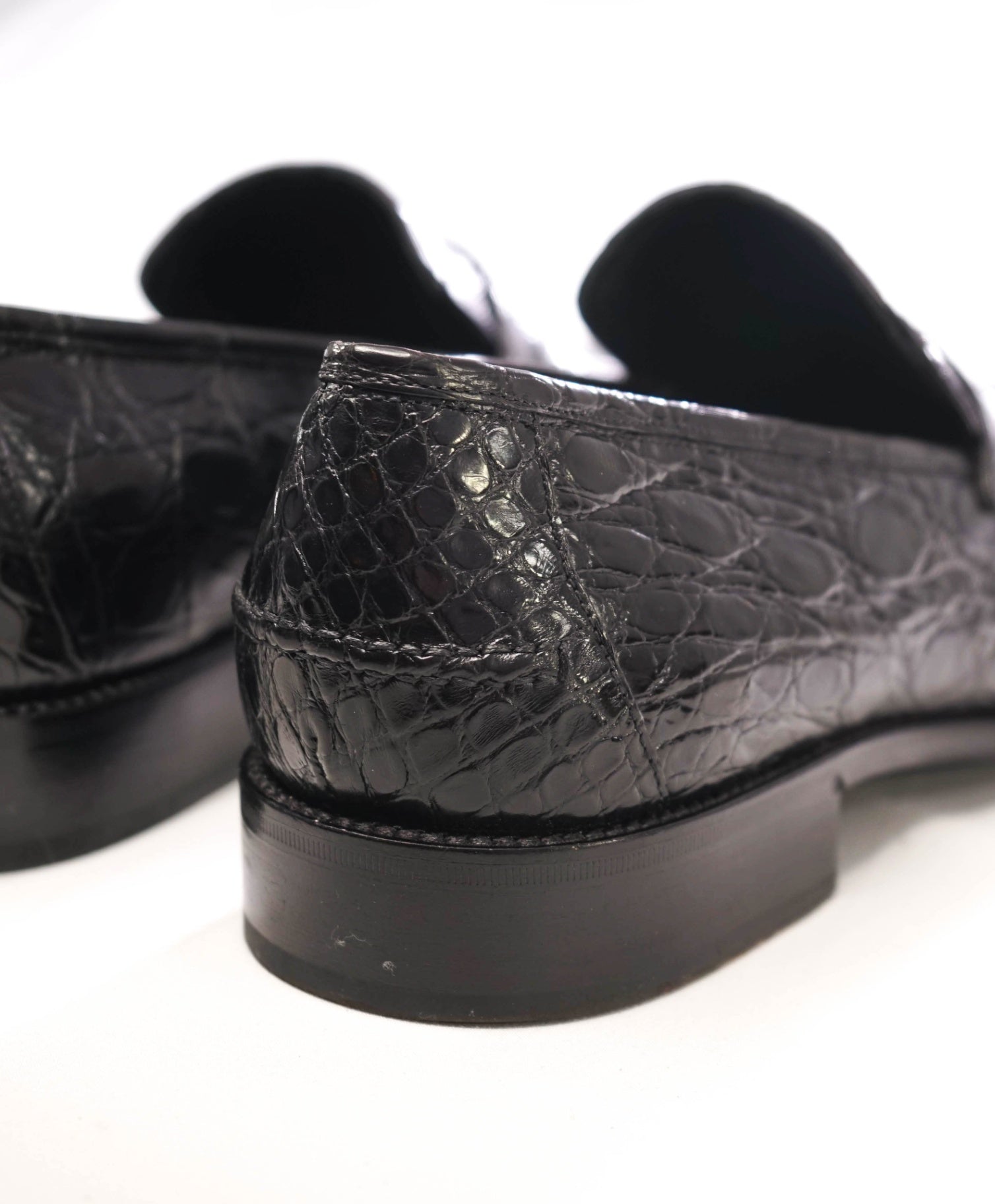 $2,100 Salvatore Ferragamo Black Crocodile Loafer Footwear 12 D