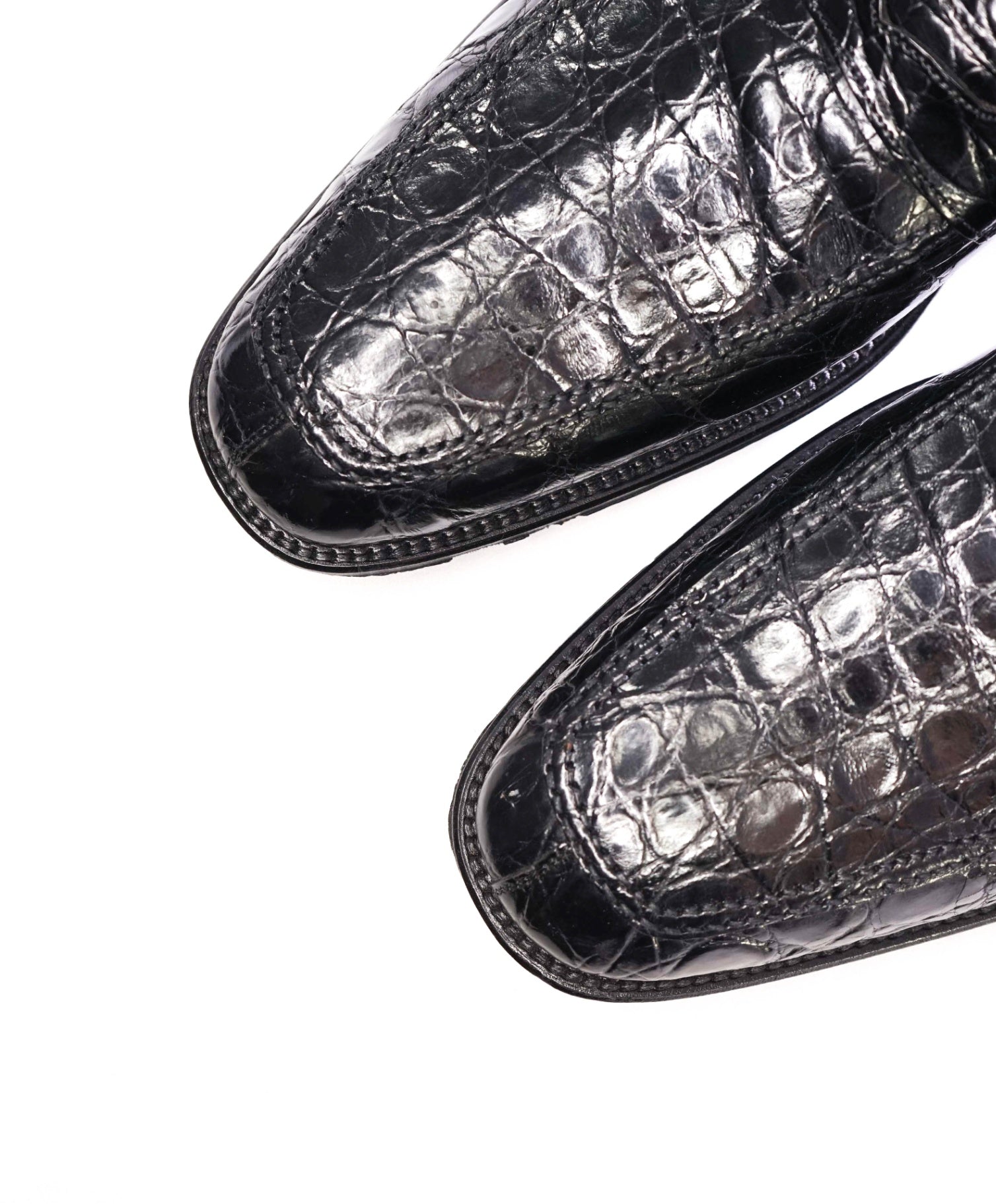 $2,100 Salvatore Ferragamo Black Crocodile Loafer Footwear 12 D