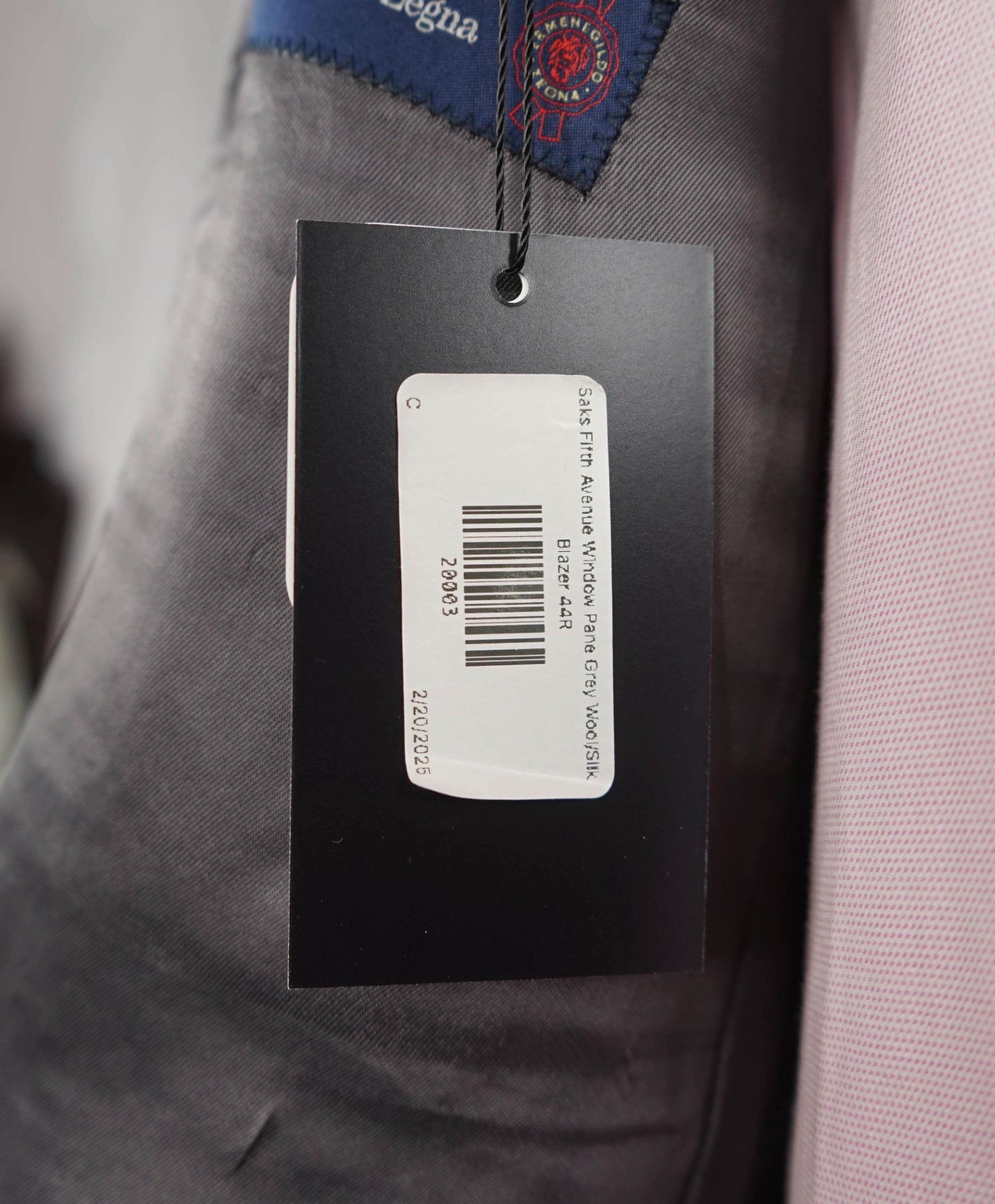 $895 Saks 5th Ave/ERMENEGILDO ZEGNA Slim Wool/Silk Blazer 44R