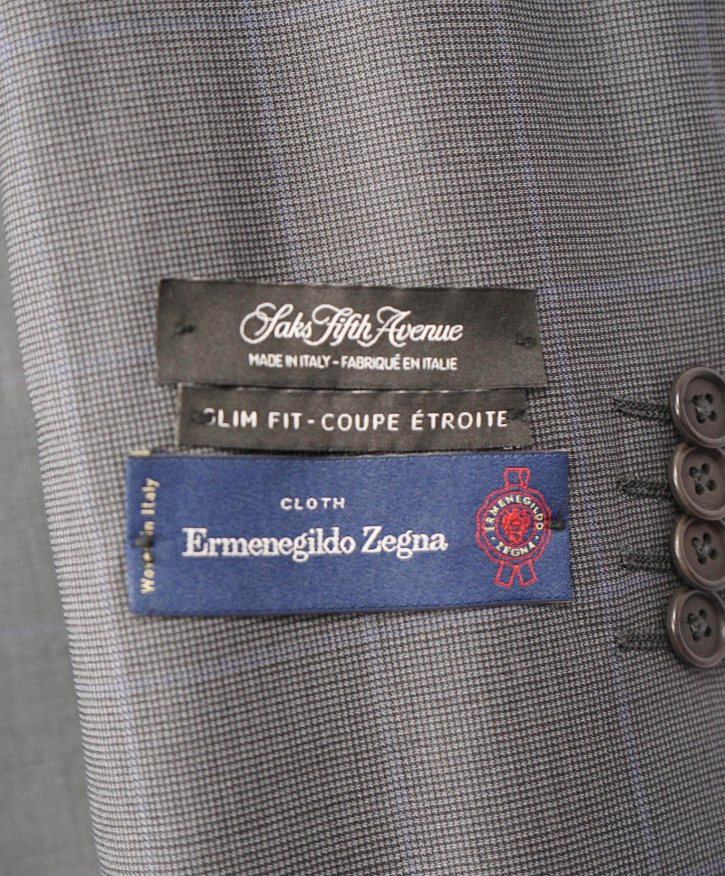 $895 Saks 5th Ave/ERMENEGILDO ZEGNA Slim Wool/Silk Blazer 44R