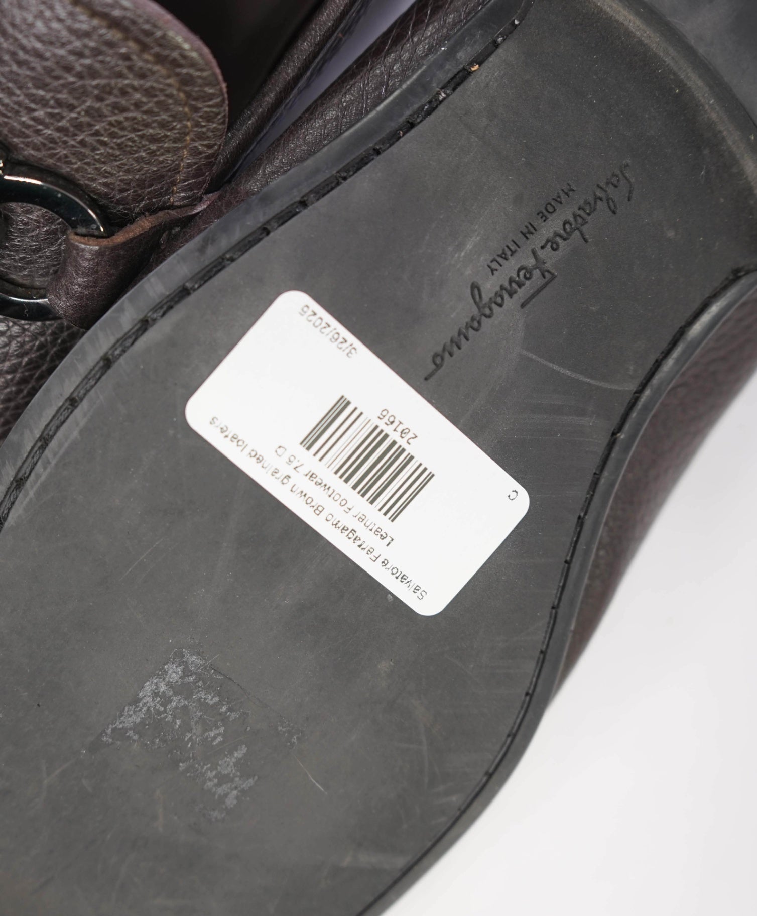 $850 Salvatore Ferragamo "GRANDIOSO" Brown loafers Leather 7.5 D