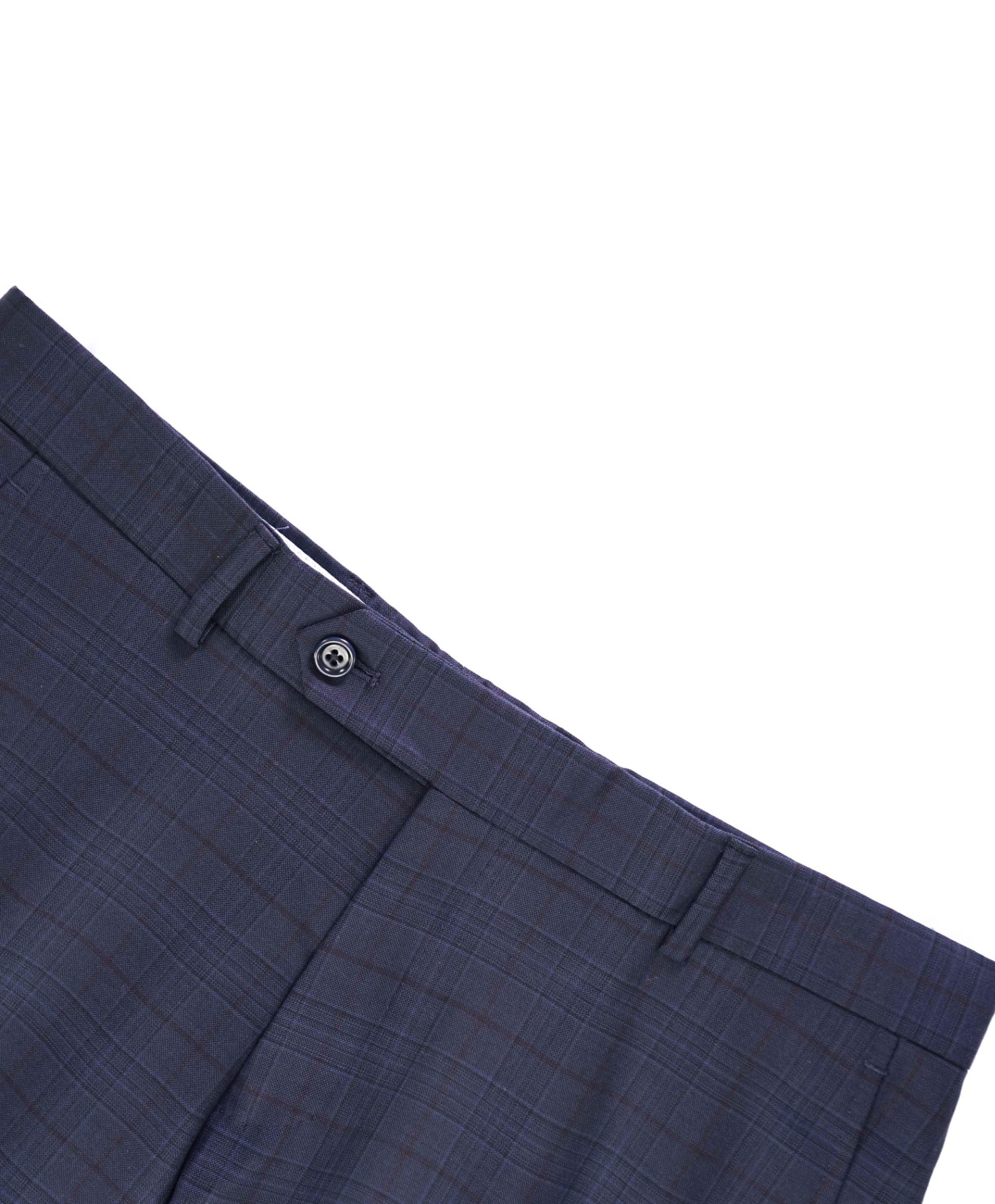 Saks Fifth Avenue Made In Italy Modern Fit Navy plaid Wool Pants 34W