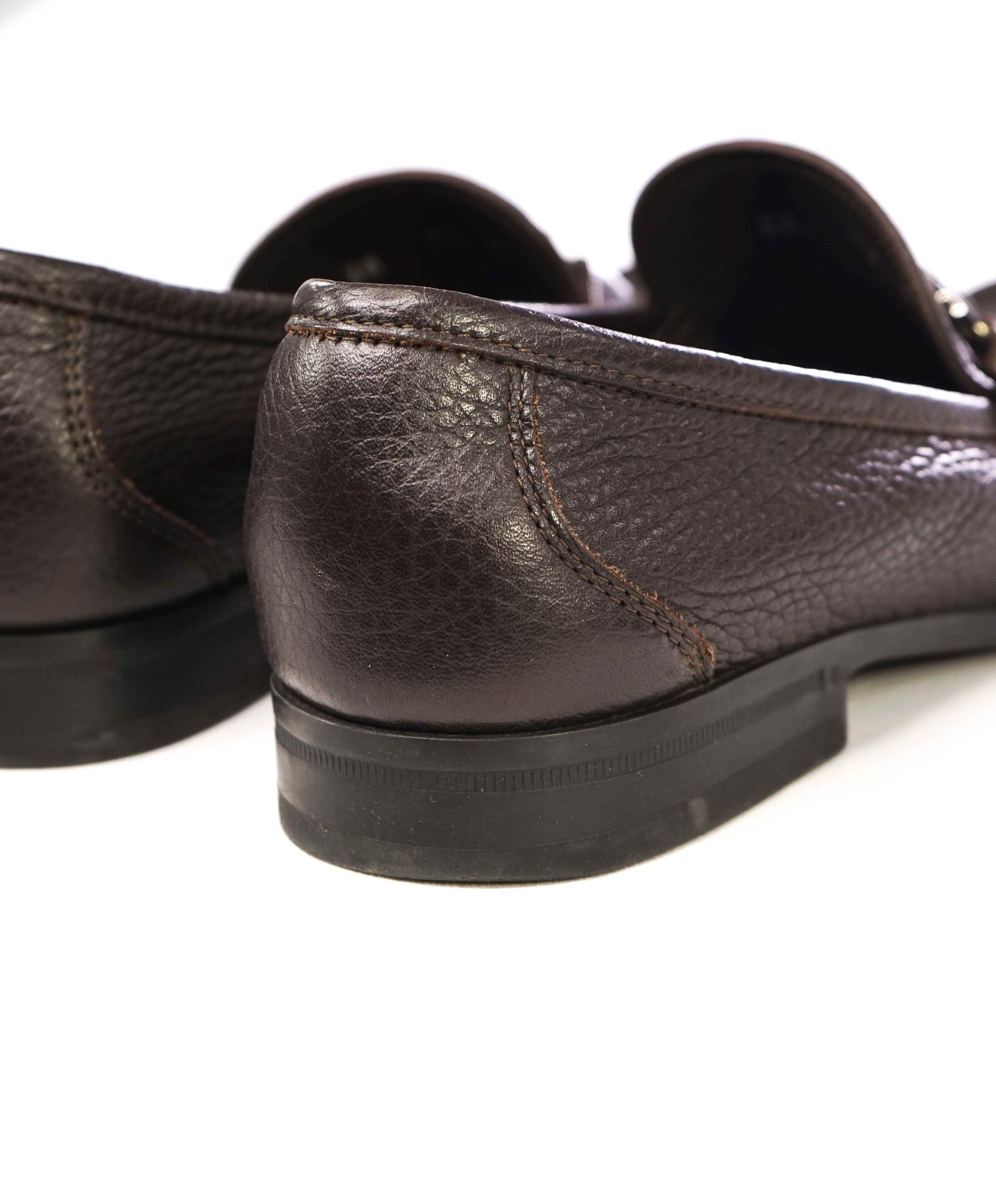 $850 Salvatore Ferragamo "GRANDIOSO" Brown loafers Leather 7.5 D