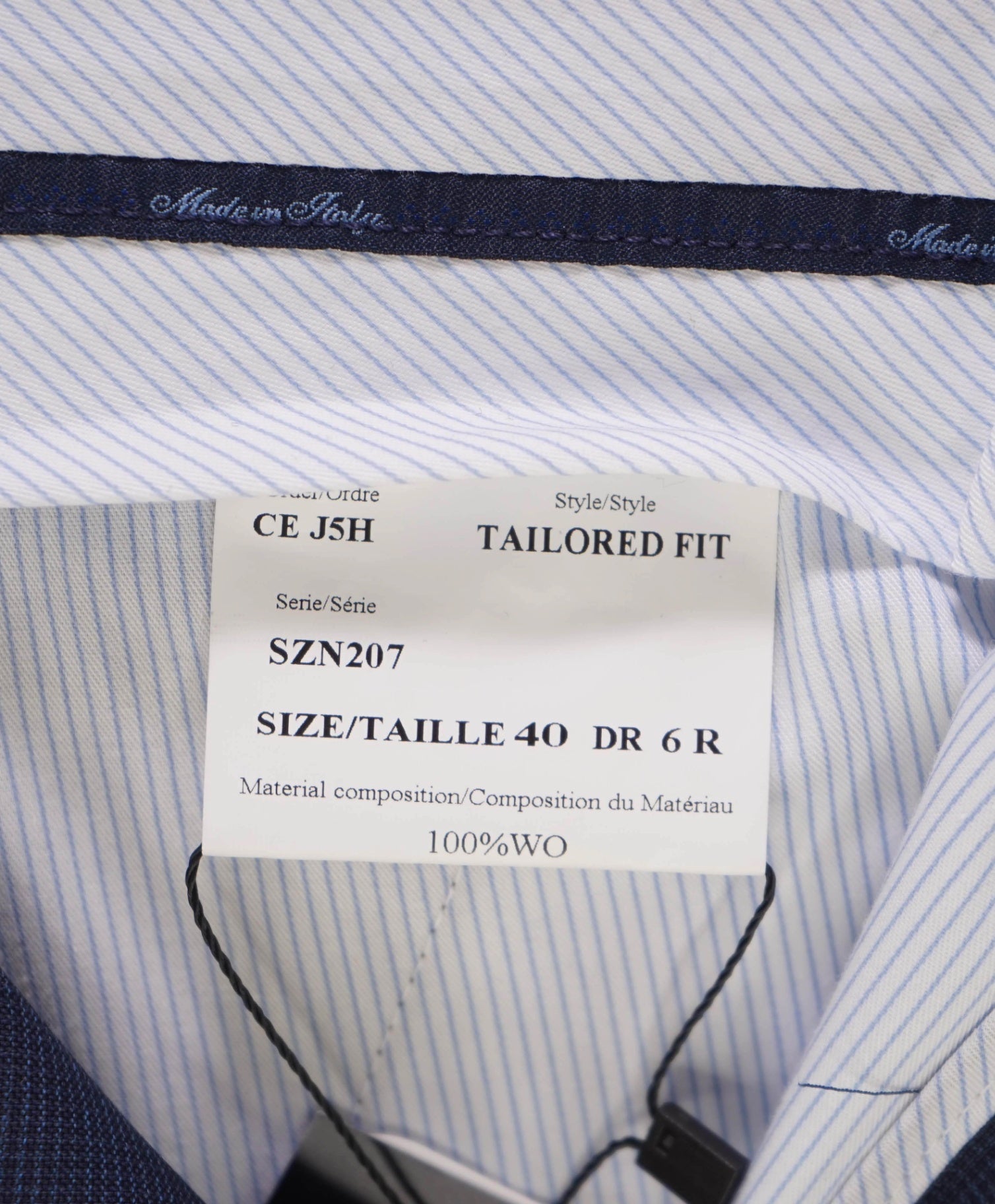Saks Fifth Avenue Navy "Tailored Fit" Birdseye Wool Made In Italy Pants 34W