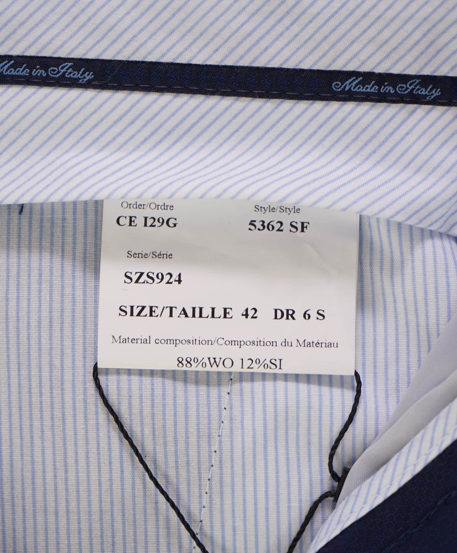 Saks Fifth Avenue Blue Birdseye Wool/ Silk Pants 36W