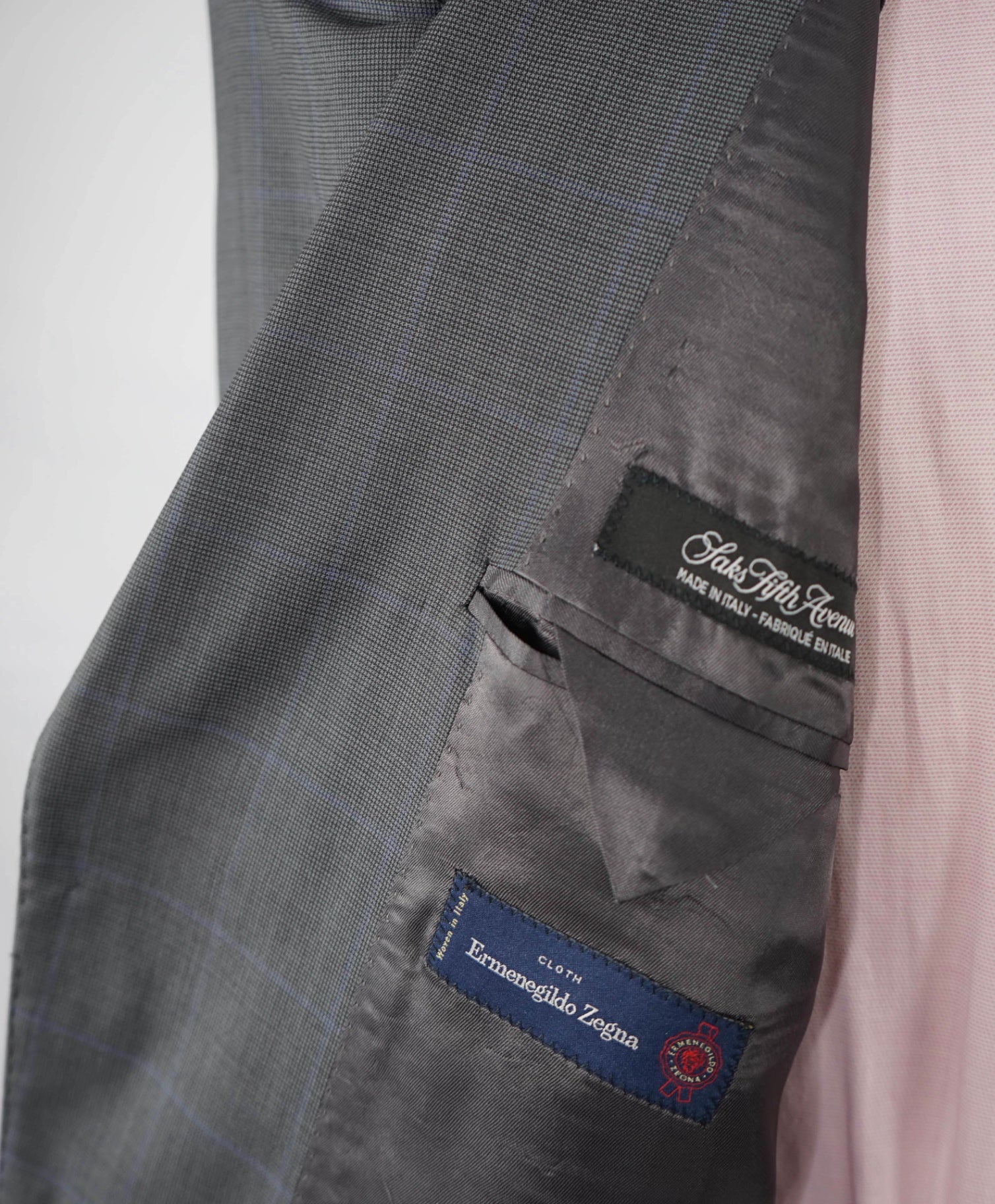$895 Saks 5th Ave/ERMENEGILDO ZEGNA Slim Wool/Silk Blazer 44R