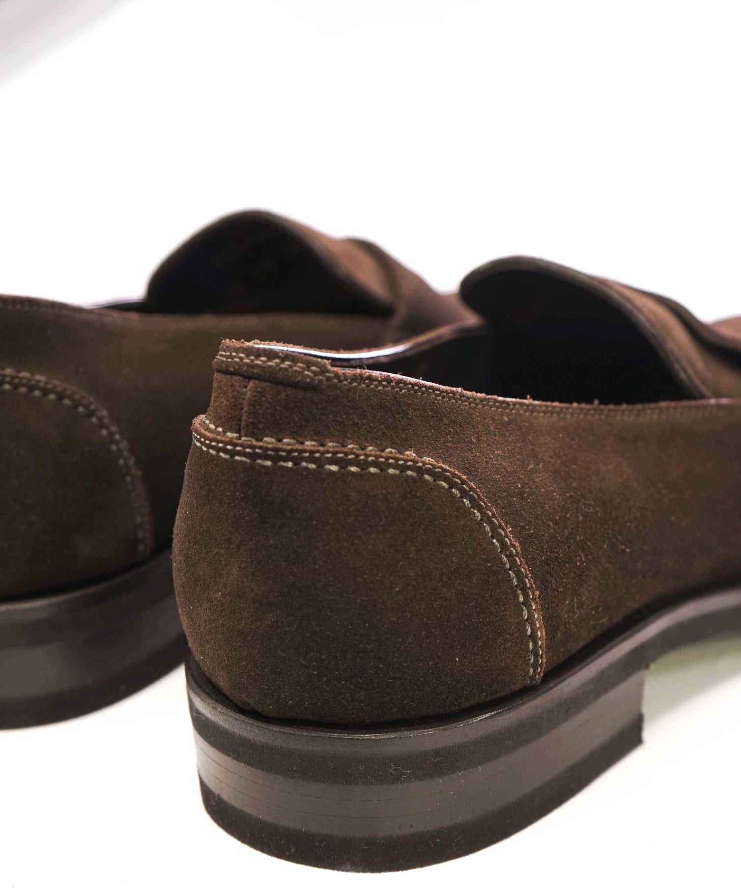 $990 Ermenegildo Zegna GOODYEAR Brown Penny Loafers Suede 11