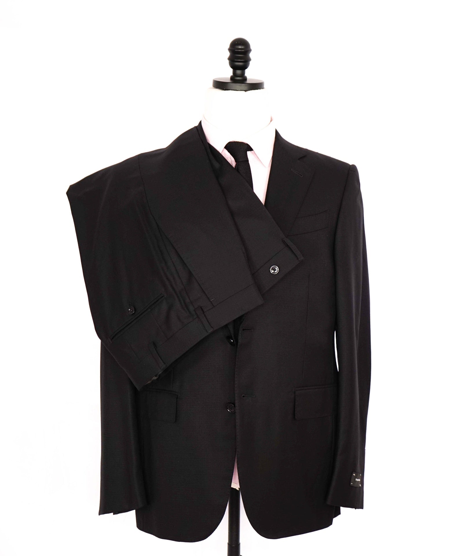 $4,950 Ermenegildo Zegna Micro Check "15 MILMIL 15" Black Suit 38S