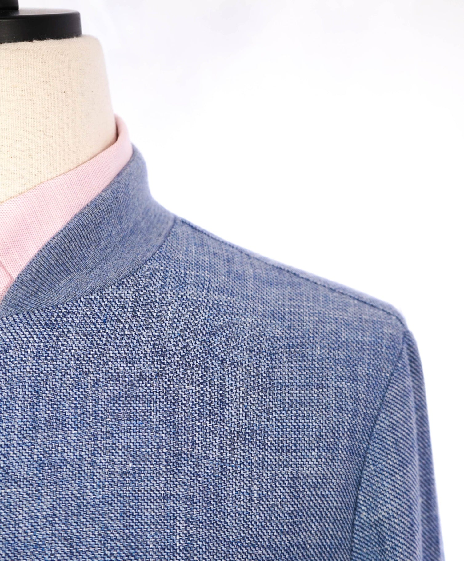 $2,850 Canali *EXCLUSIVE* Blue Wool/Linen Bomber Jacket 40R 