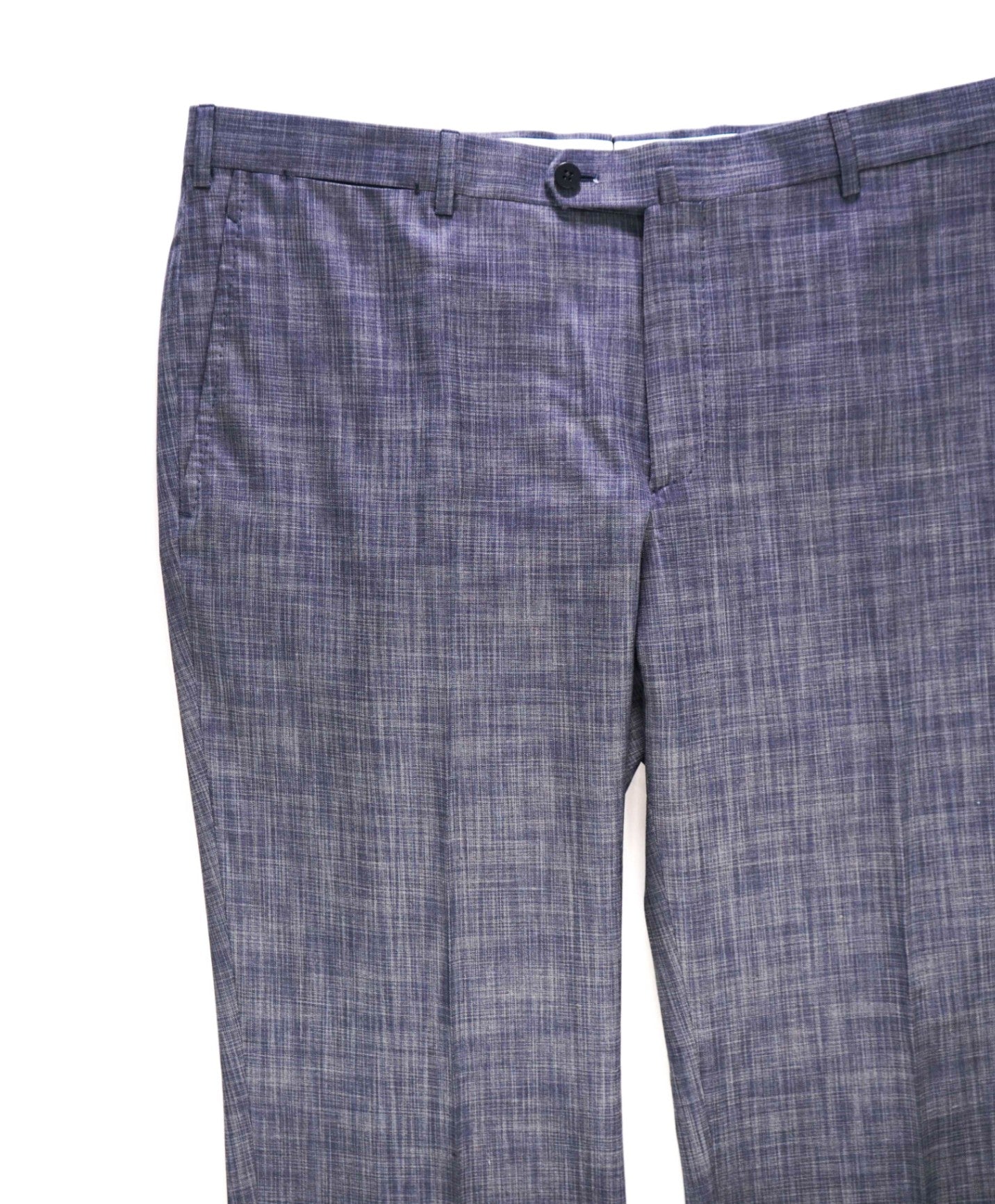 $800 ISAIA Blue Wool/Silk Abstract Pattern Dress Pants 38W