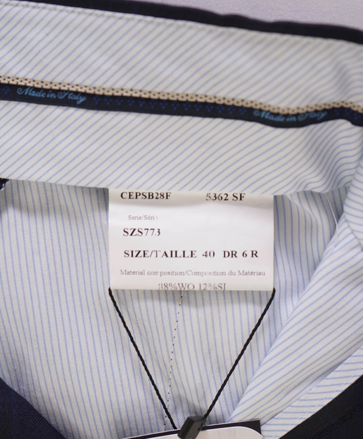 $398 Saks Fifth Avenue Navy Check Wool/Silk Pants 34W